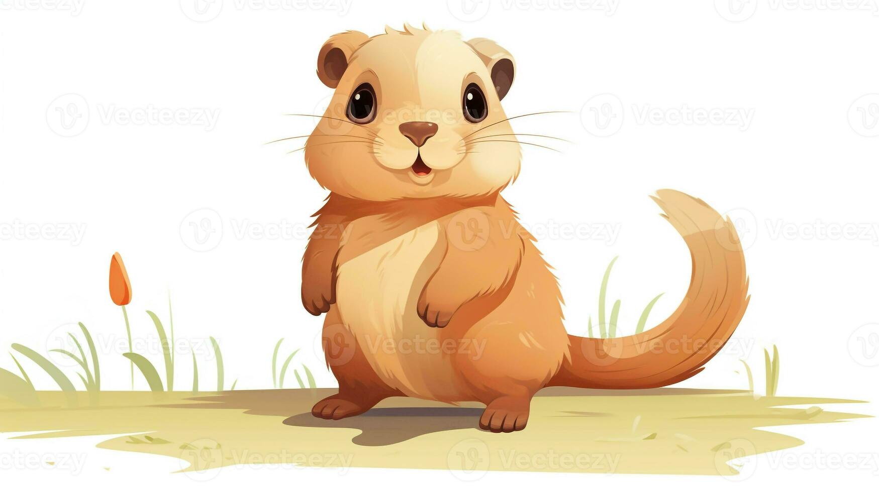 a cute little Prairie Dog in vector style. Generative AI photo