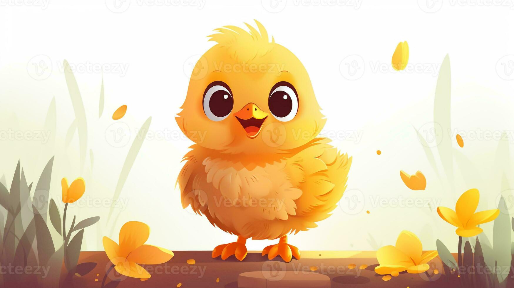 a cute little Poultry in vector style. Generative AI photo