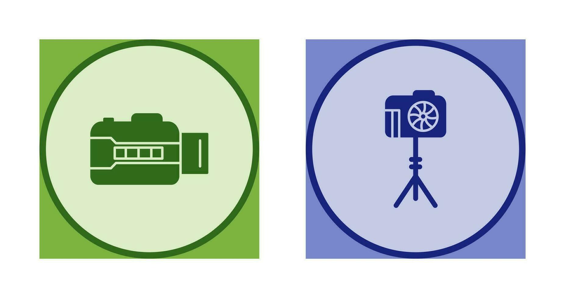 open camera and camera stand  Icon vector