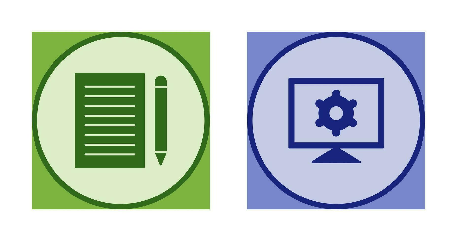 write feedback and computer settings Icon vector