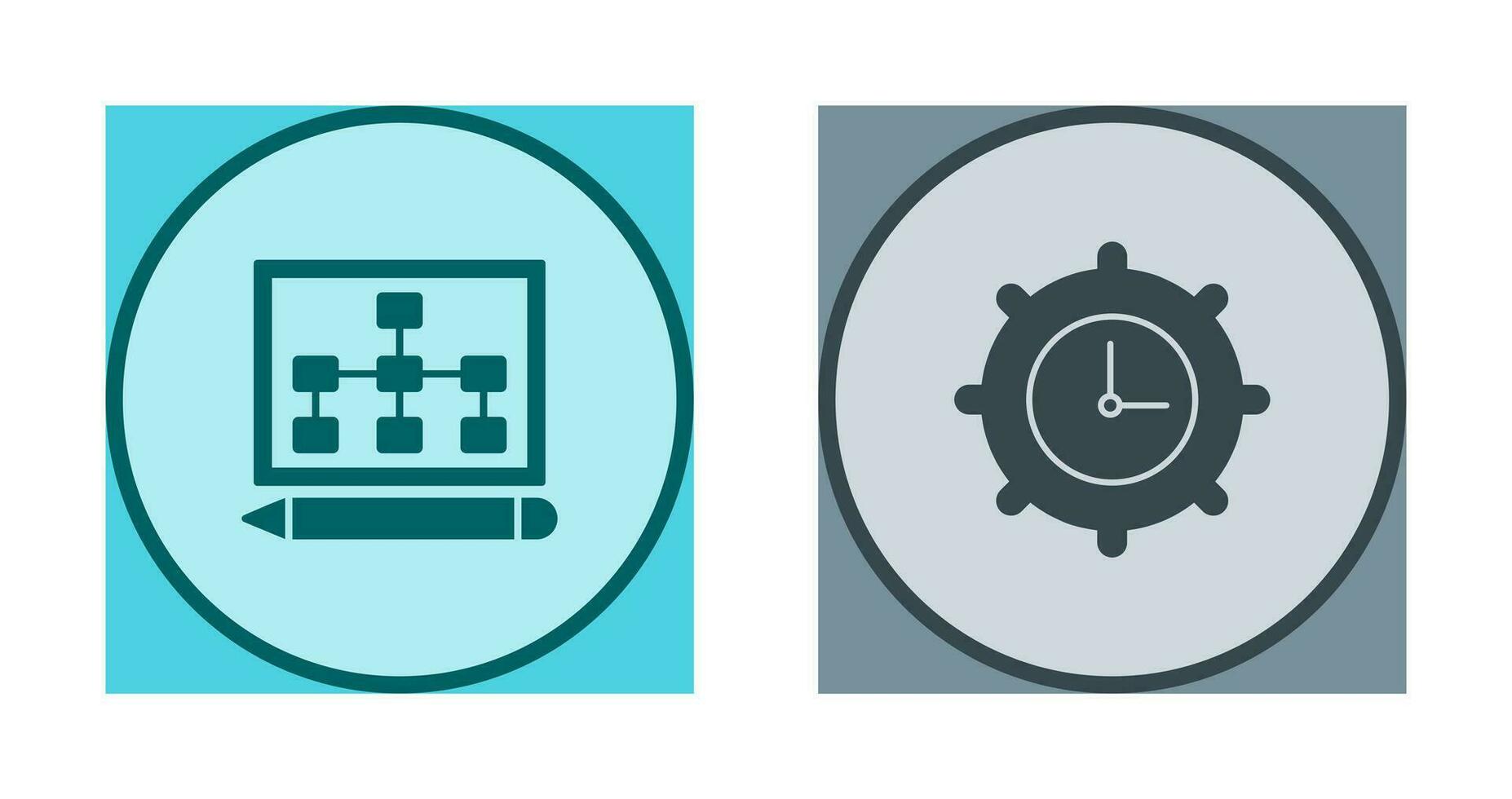 draw hierarchy and time setting  Icon vector