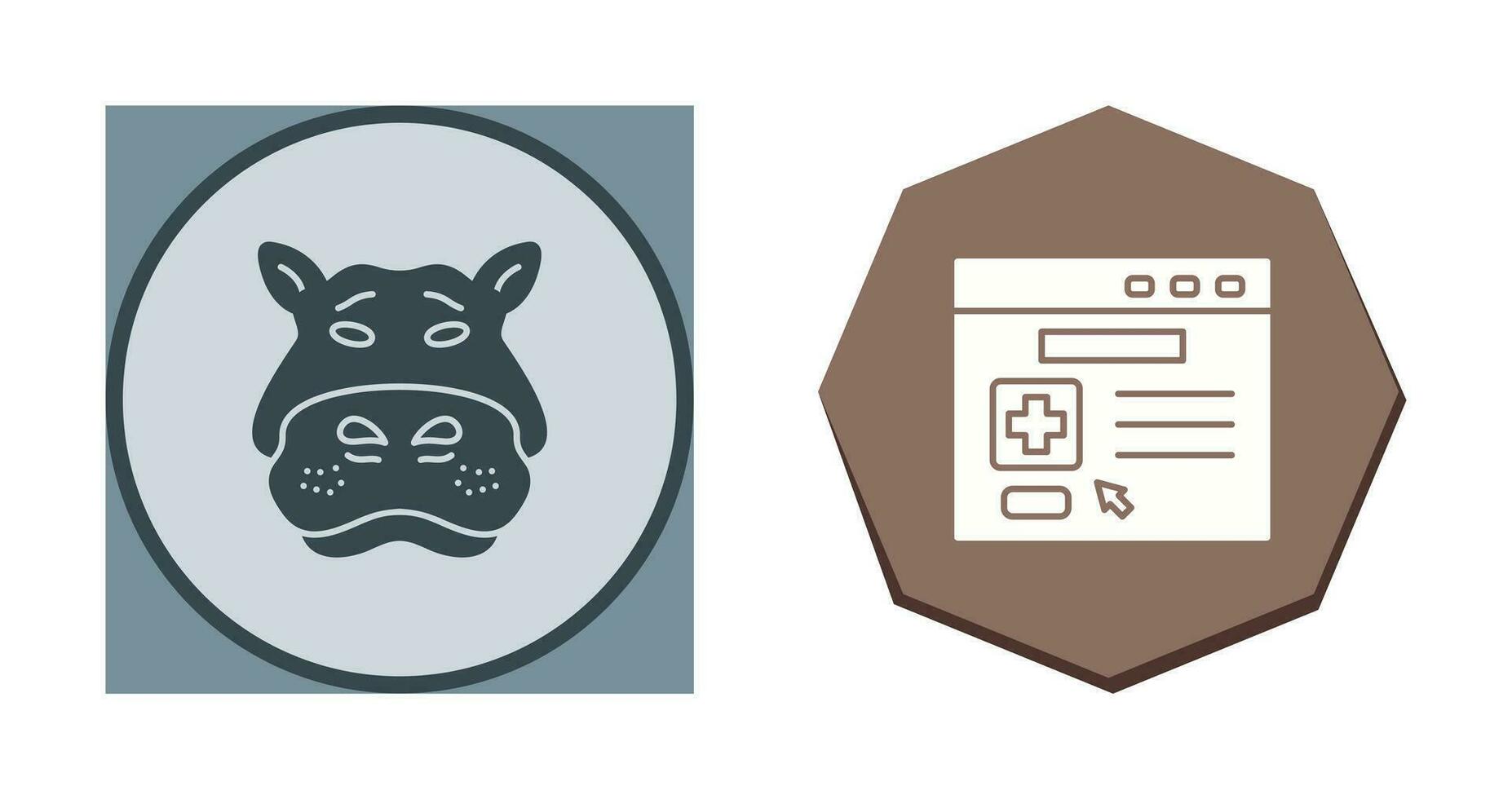 Panther an d Hippo Icon vector