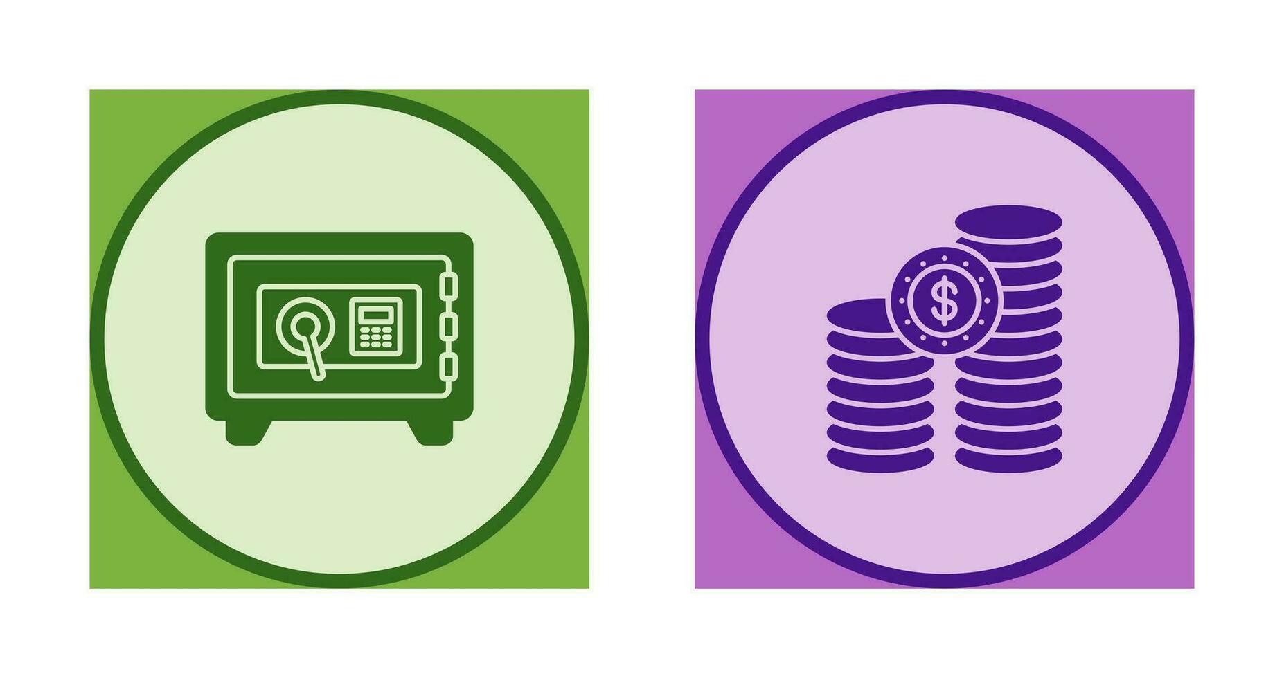 Safe Box and COINS Icon vector