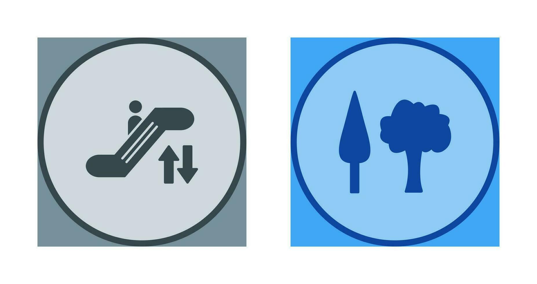 Escalator and Trees Icon vector