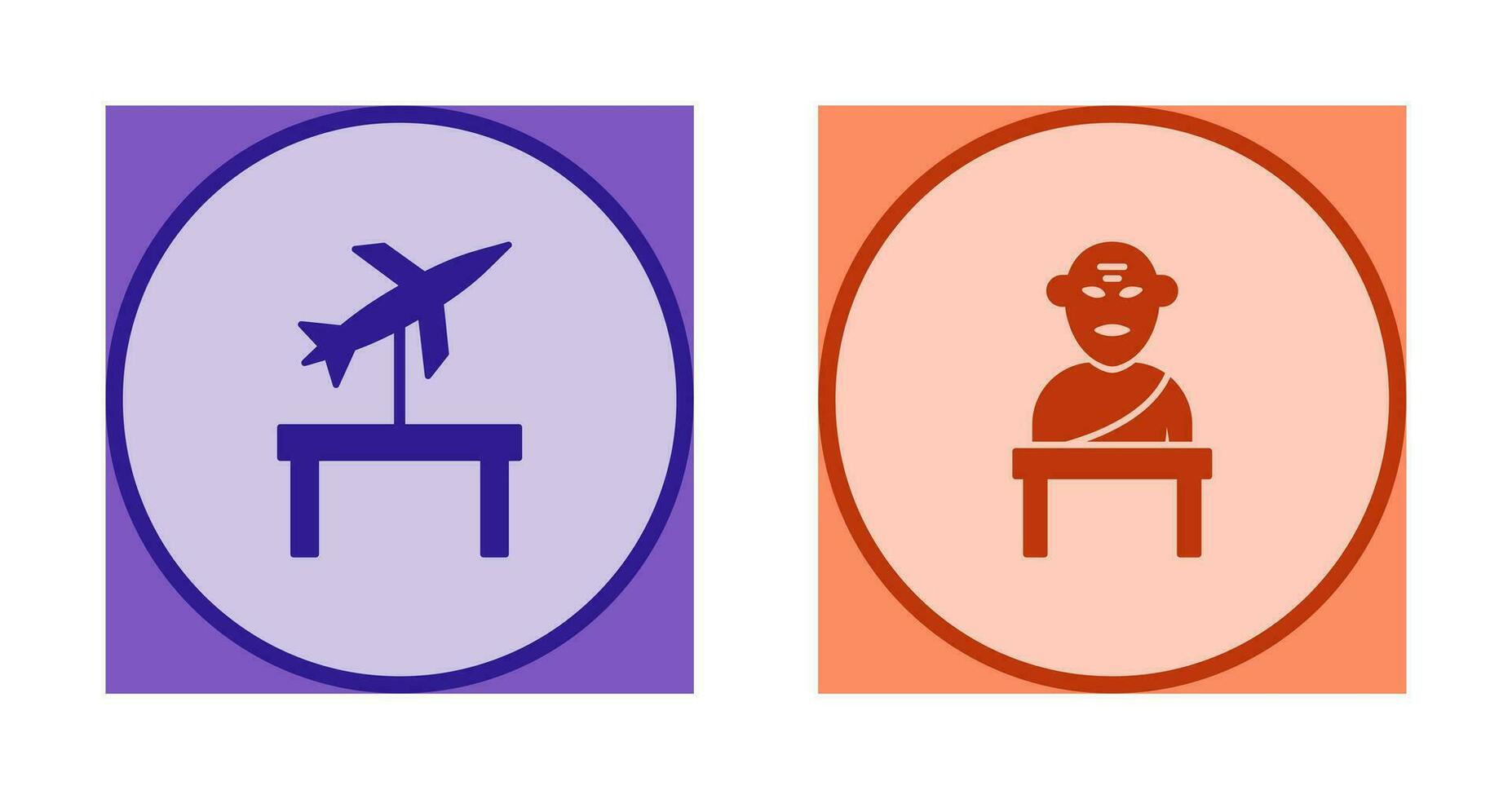 Jet Exhibit and Greek god Icon vector