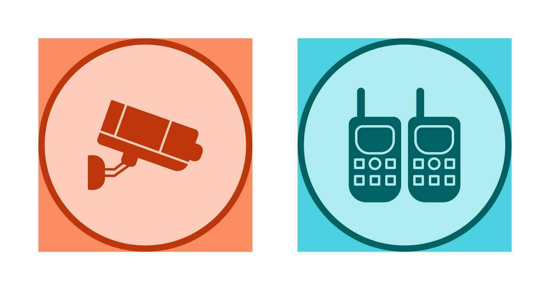 CCTV Camera and Walkie Talkie Icon vector