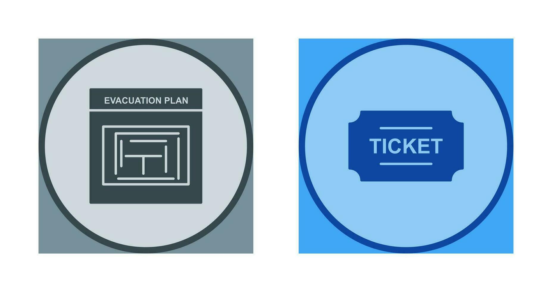 Evacuation Plan and Tickets Icon vector