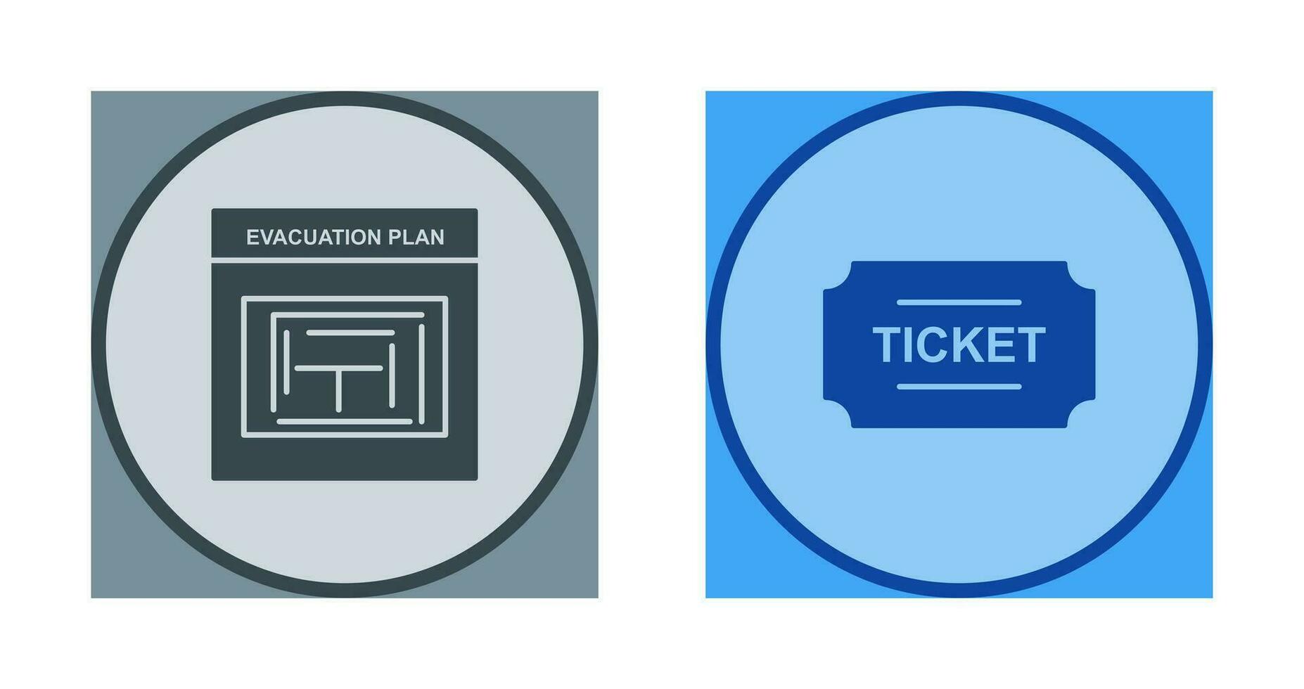 evacuación plan y Entradas icono vector