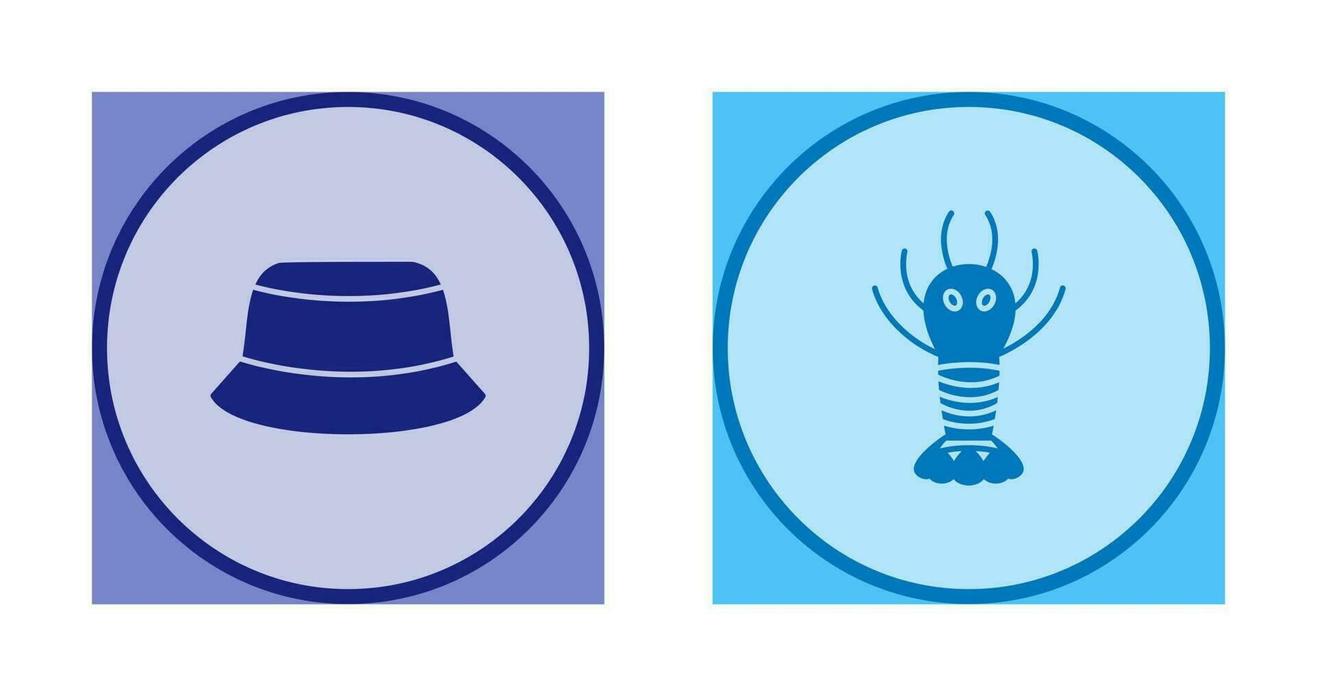 Men Hat and Lobster Icon vector