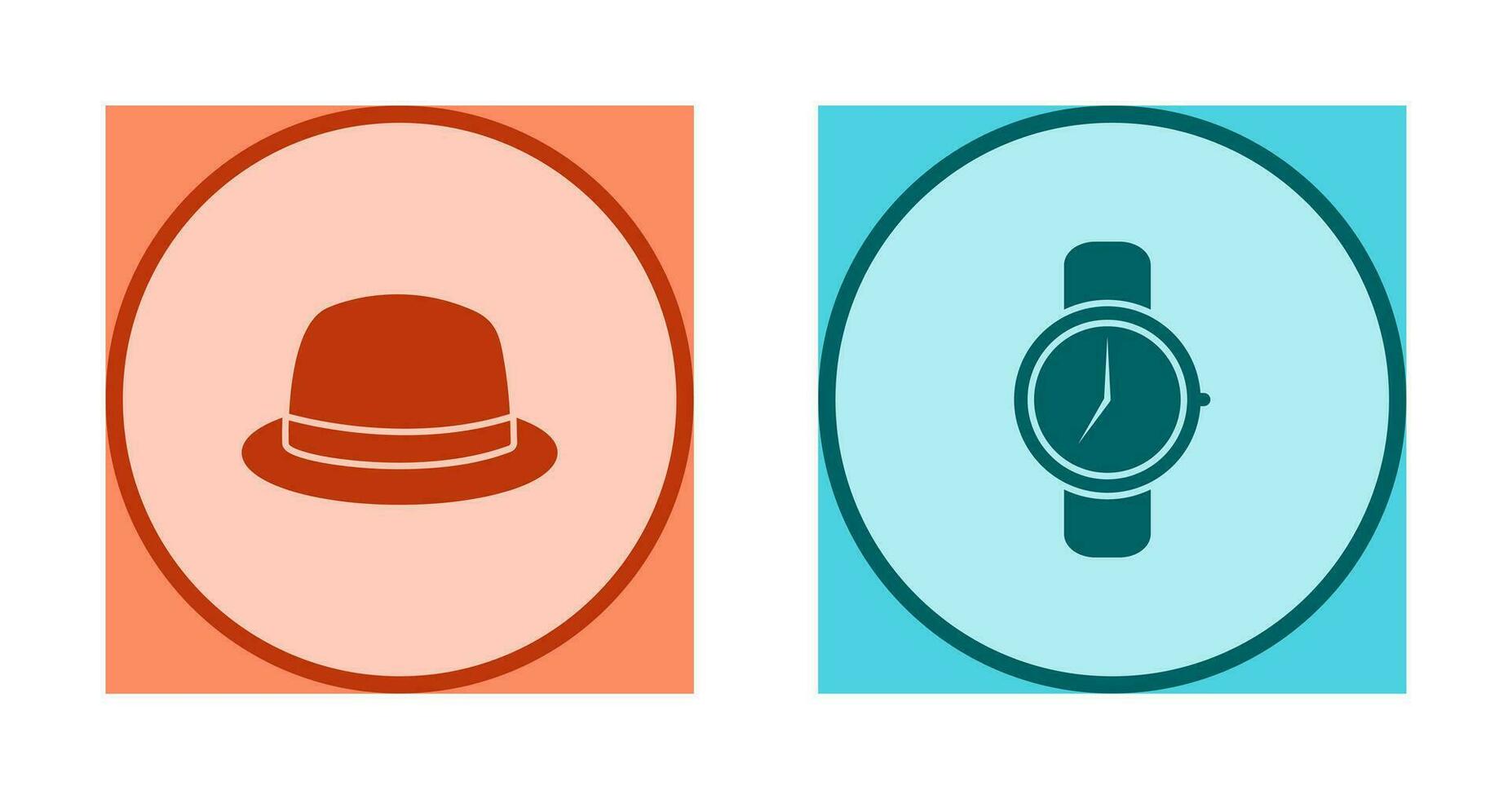 Hat and Watch Icon vector