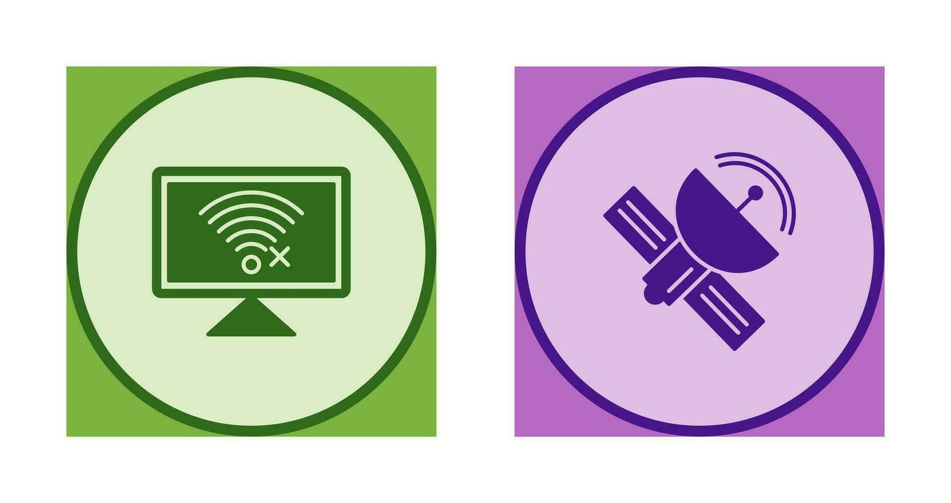 Disconnected Network and Satellite Icon vector