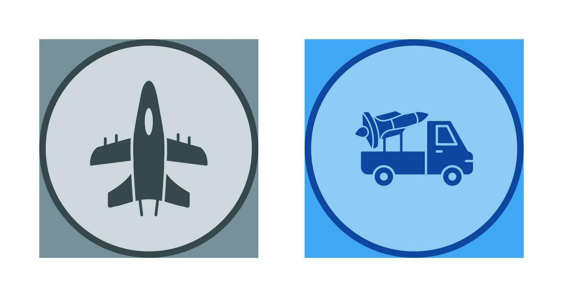 Military Plane and Missile Icon vector