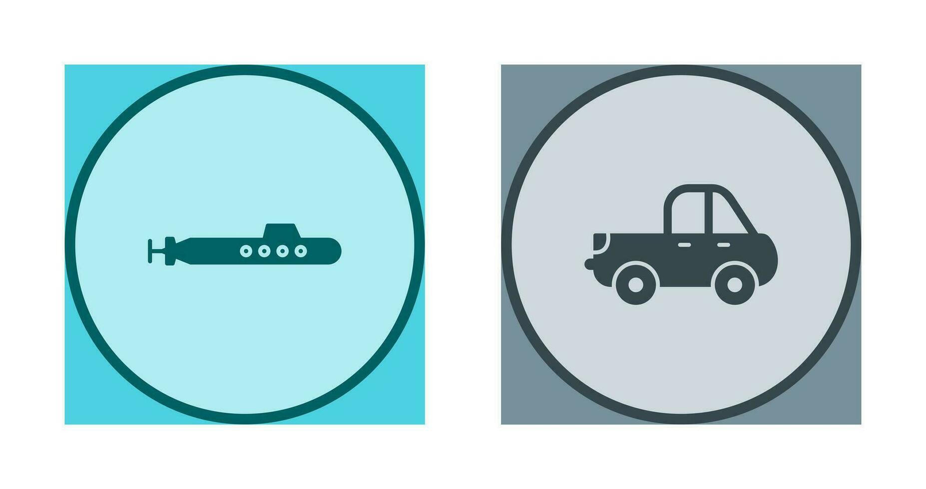 Submarine and Pickup Icon vector