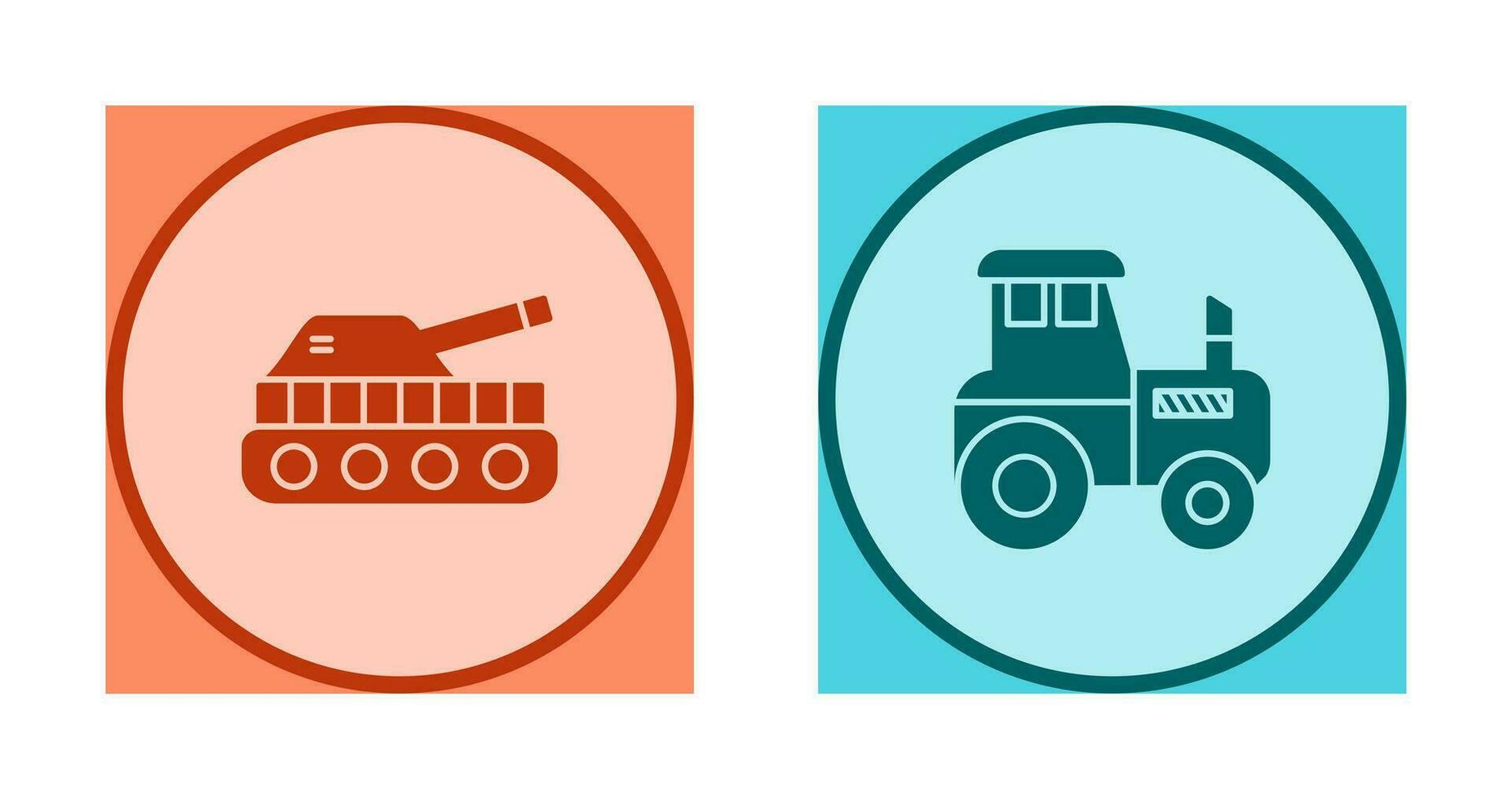 Tank and Tractor Icon vector