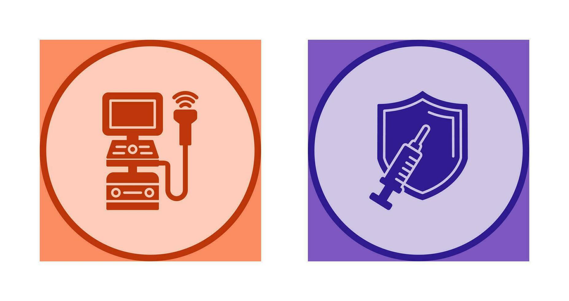 Ultrasound Machine and Vaccination Icon vector