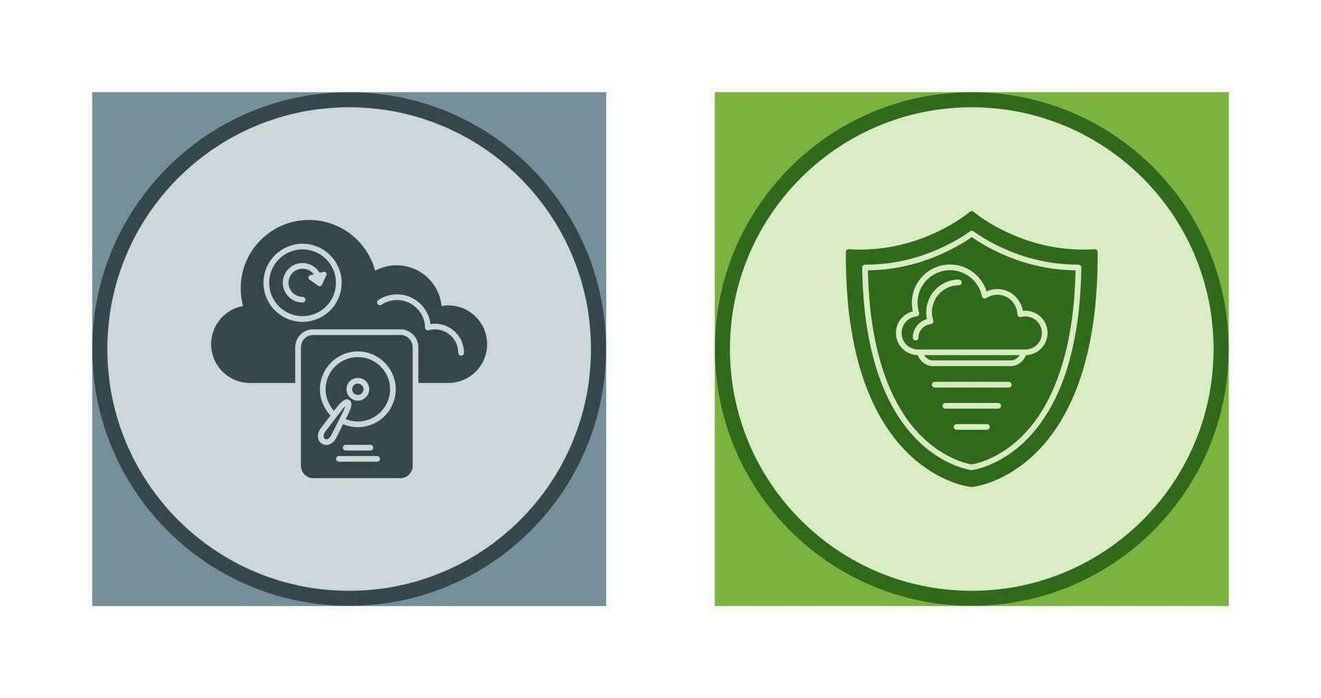 Shield and Hard Drive Icon vector