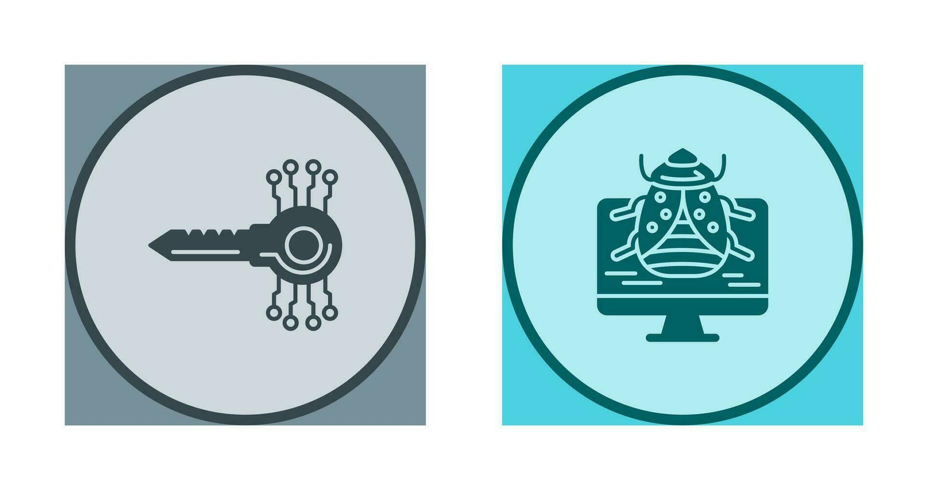 Key Code and Malware Icon vector