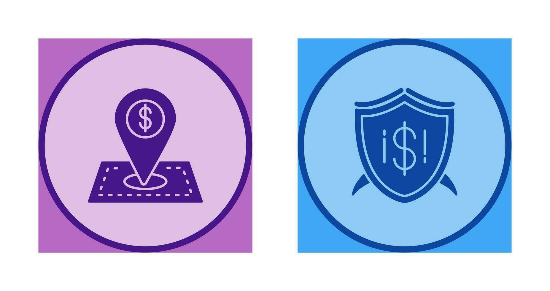 Location and Shield Icon vector