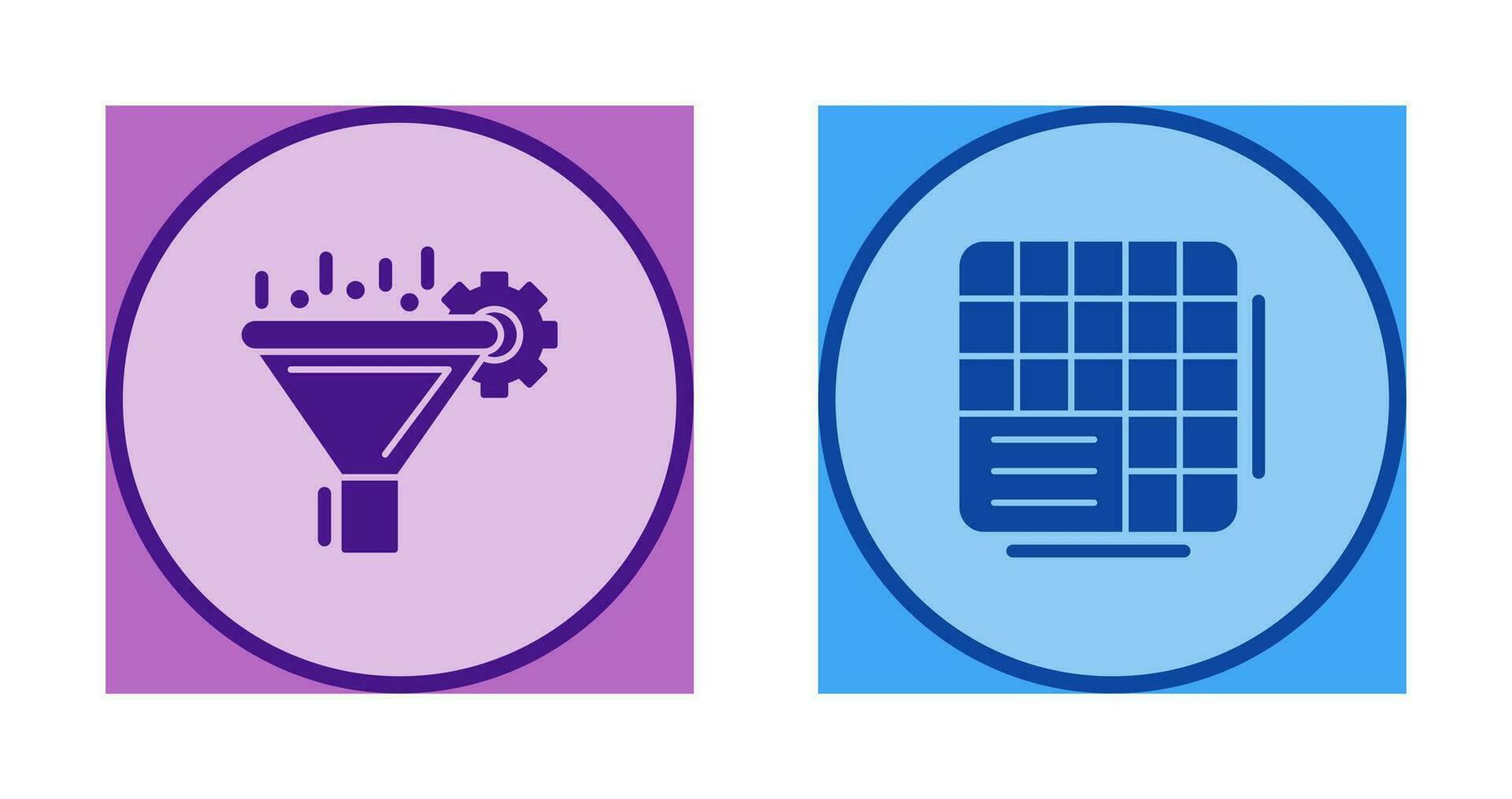 Filtering and Table Data Icon vector