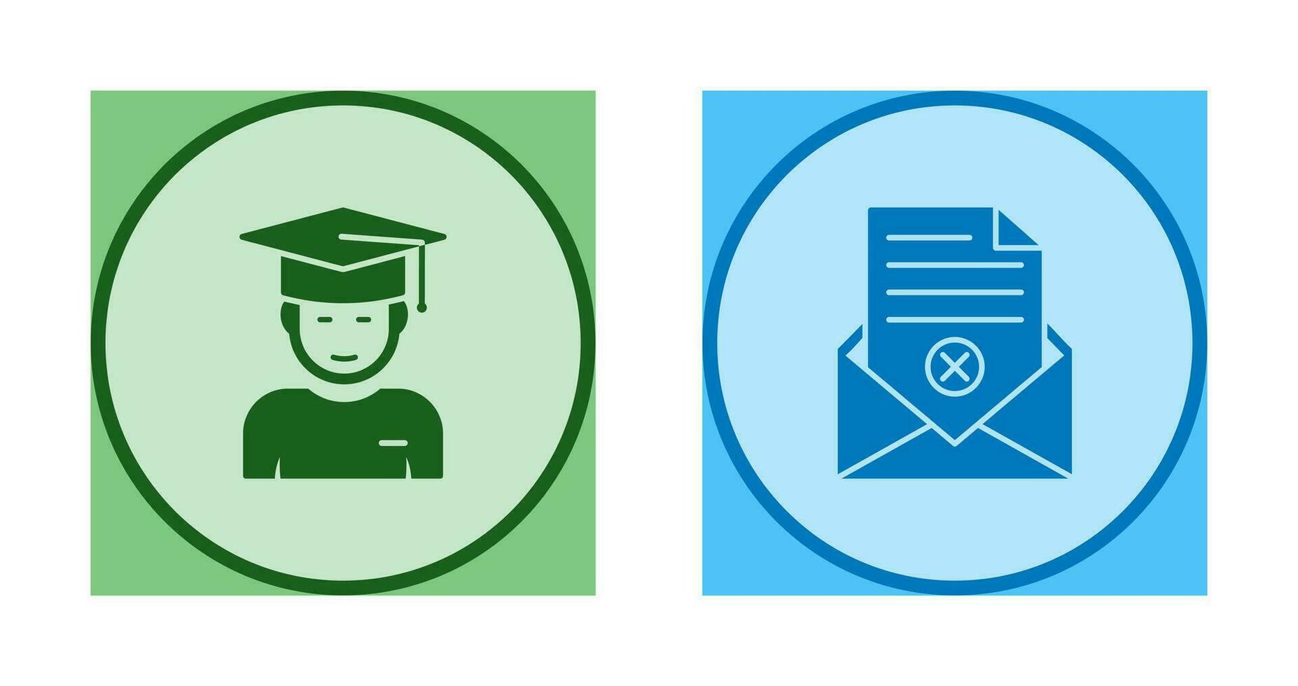 Graduate Student and Rejection Of A Letter Icon vector