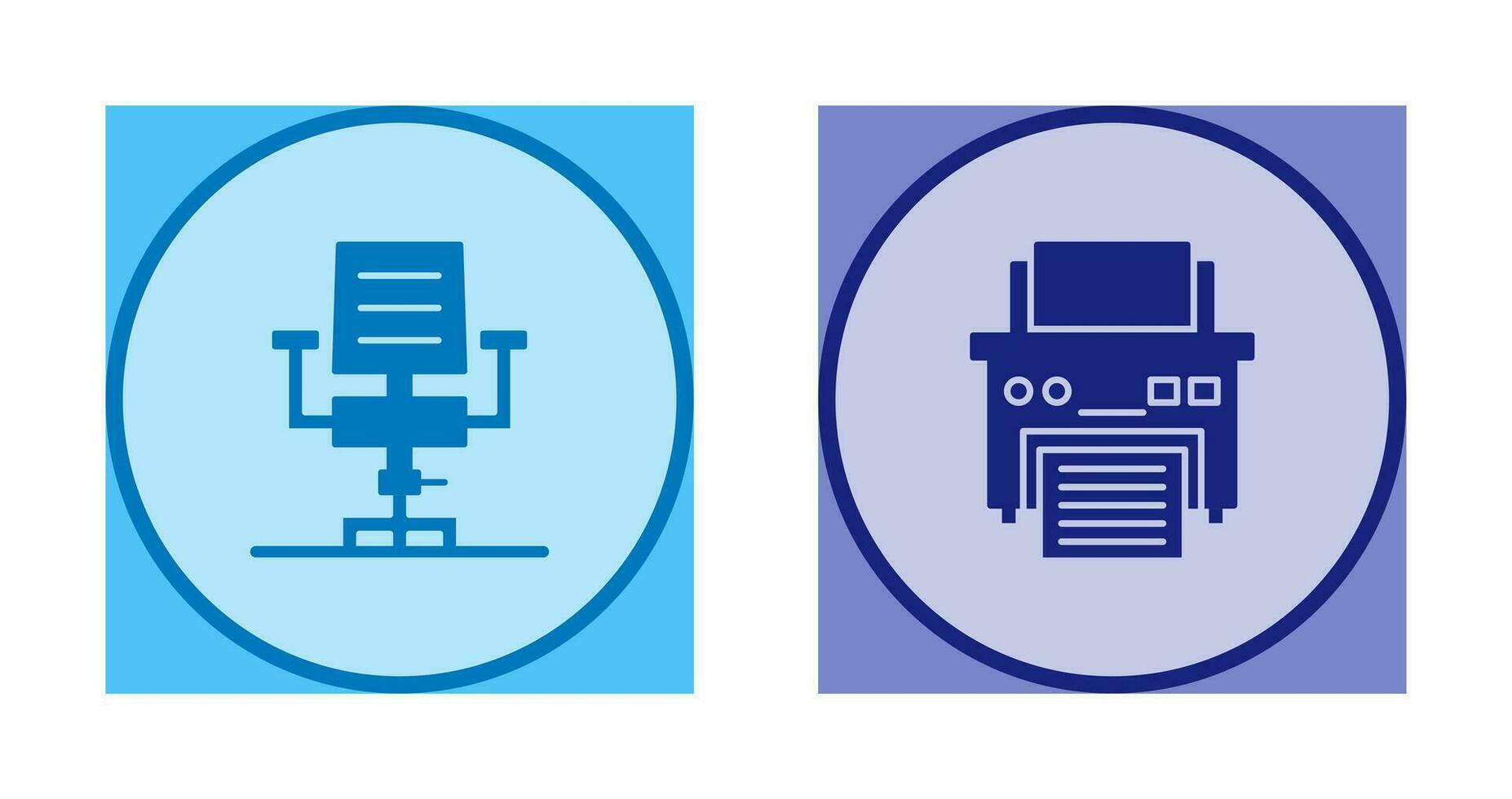 Desk Chair and Printer Icon vector