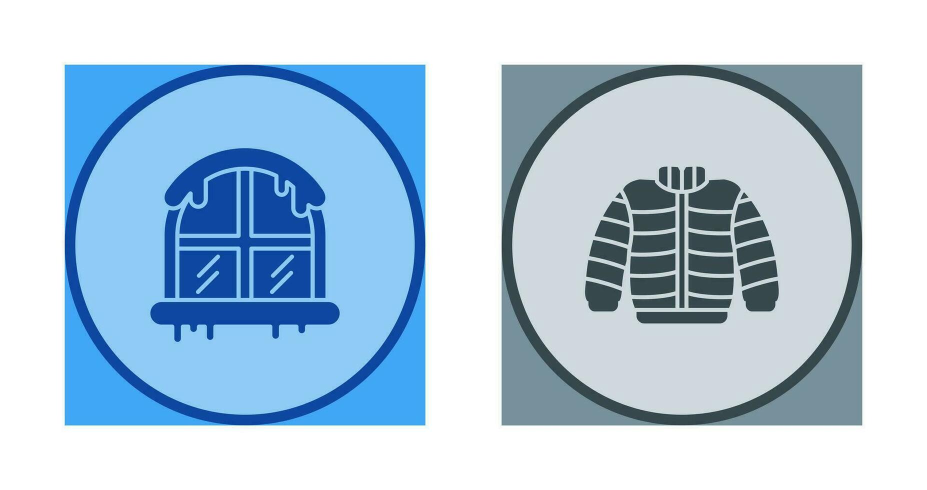 Window and Winter Clothes Icon vector