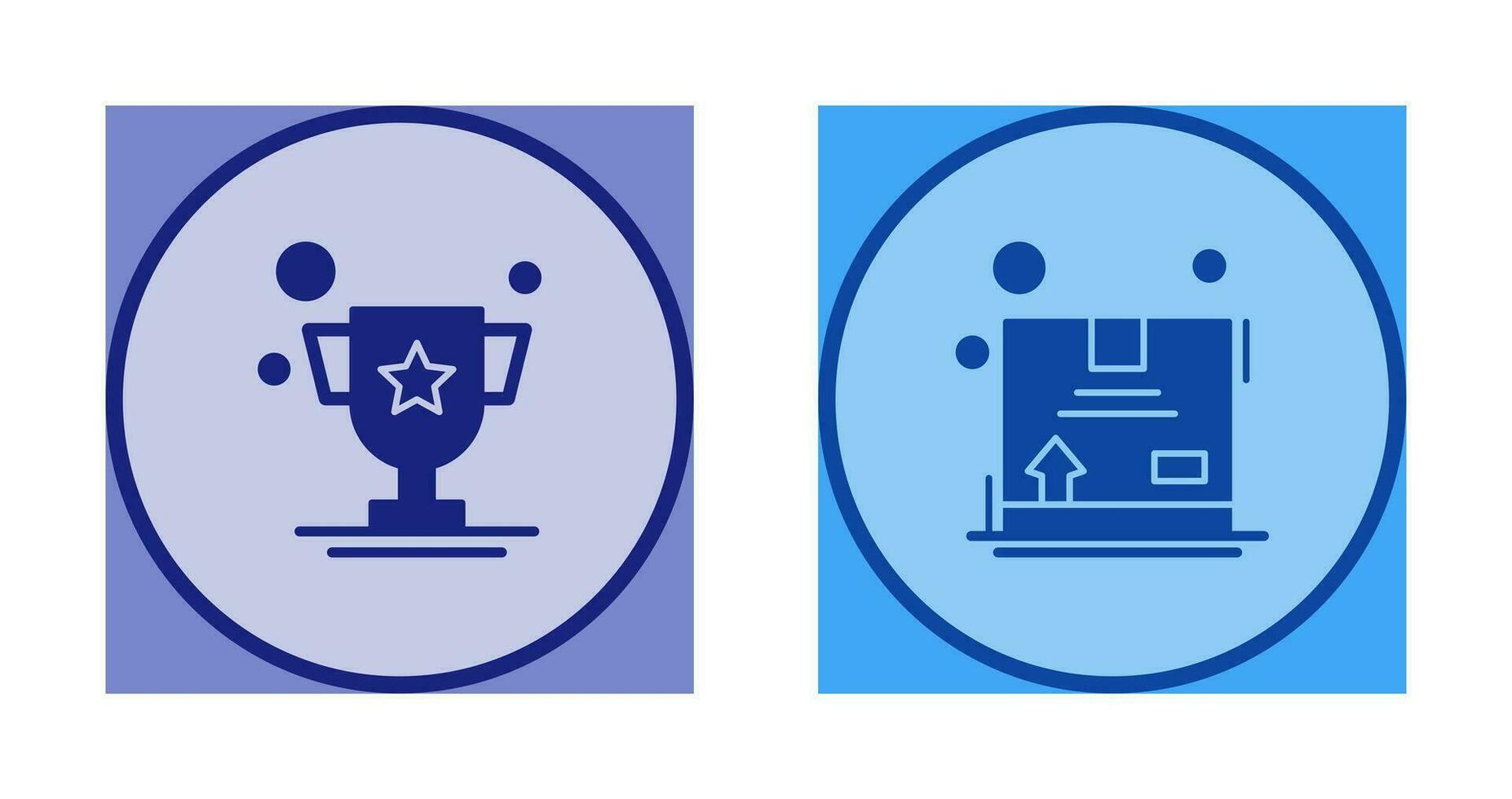 trofeo y caja icono vector