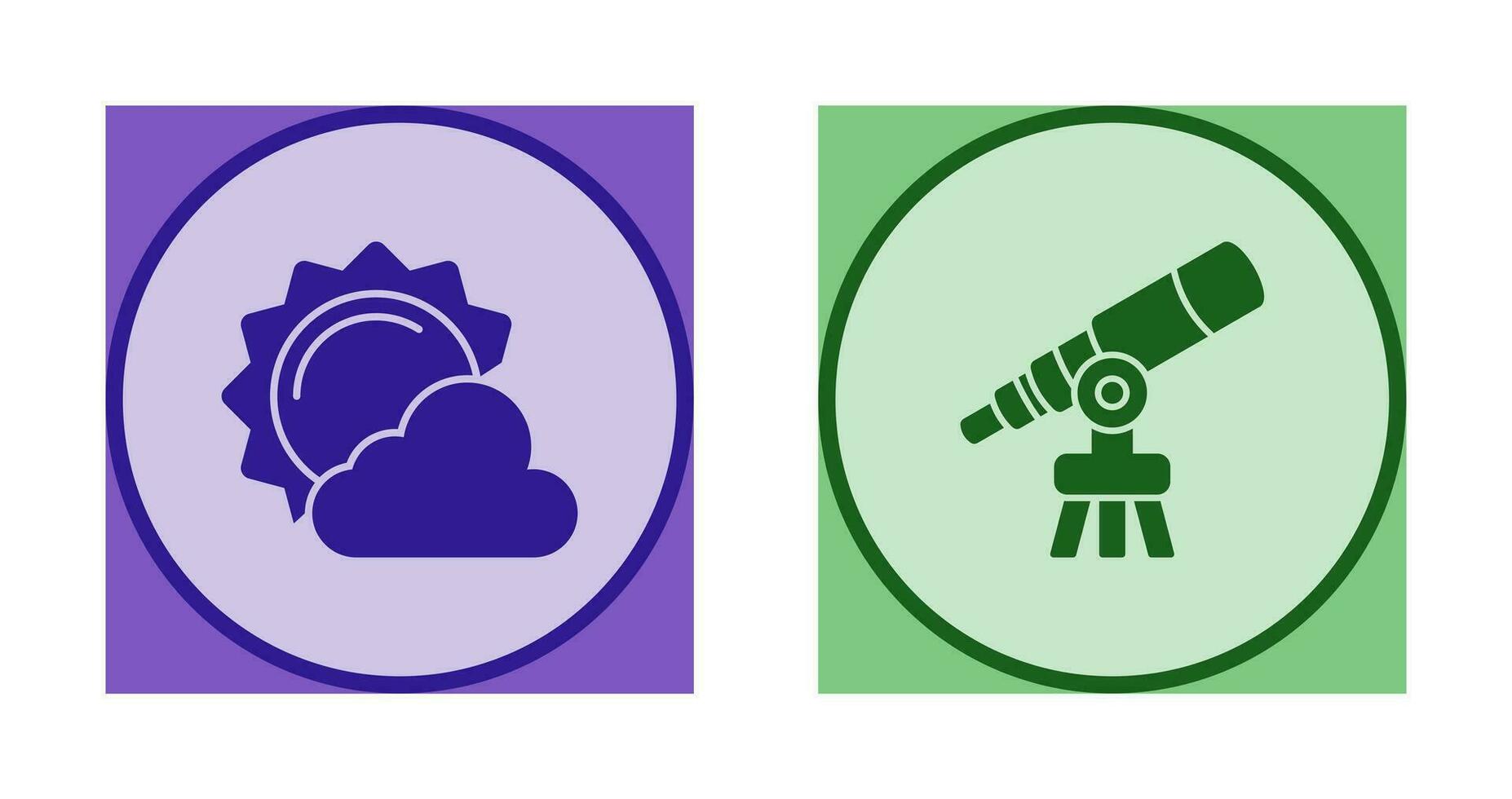 sun and telescope Icon vector