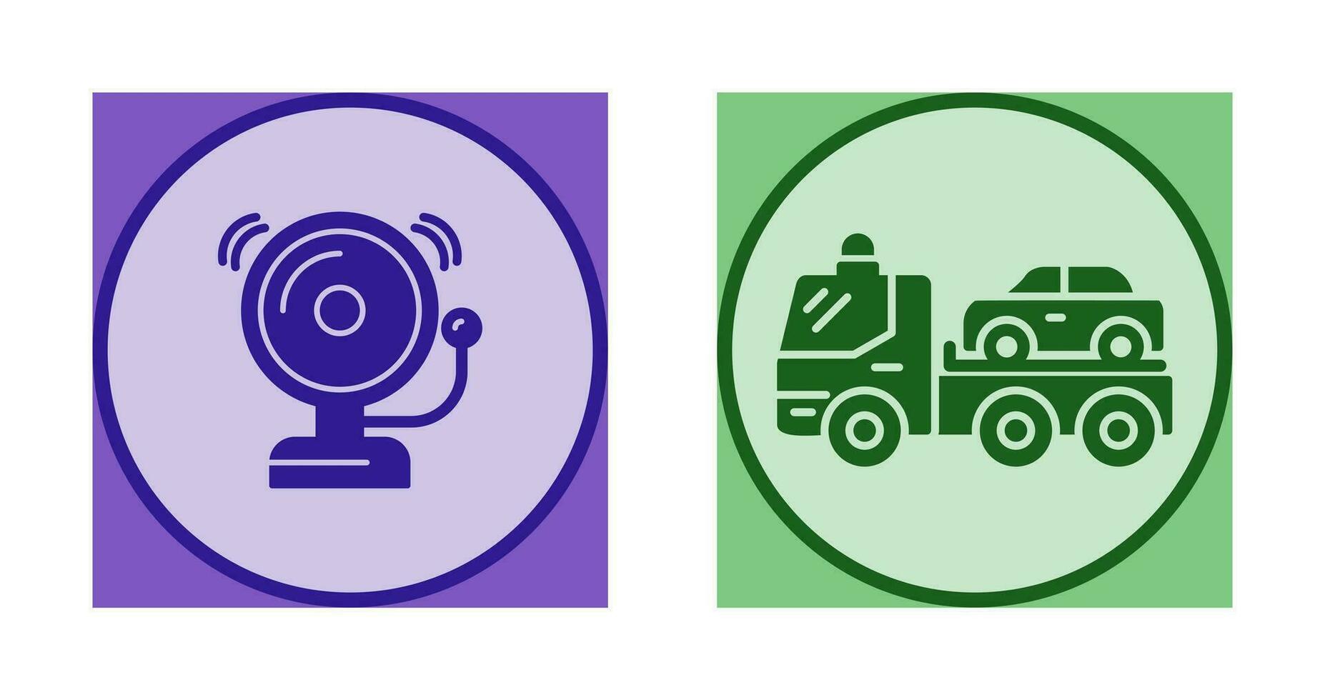 Fire Alarm and Tow Truck Icon vector