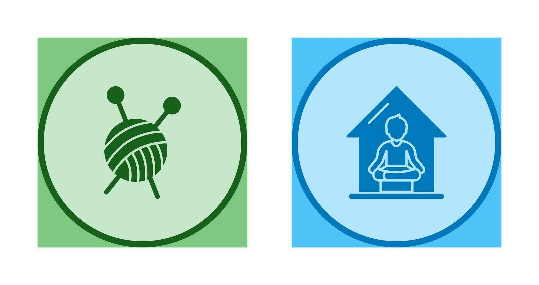 tejido de punto y yoga a hogar icono vector