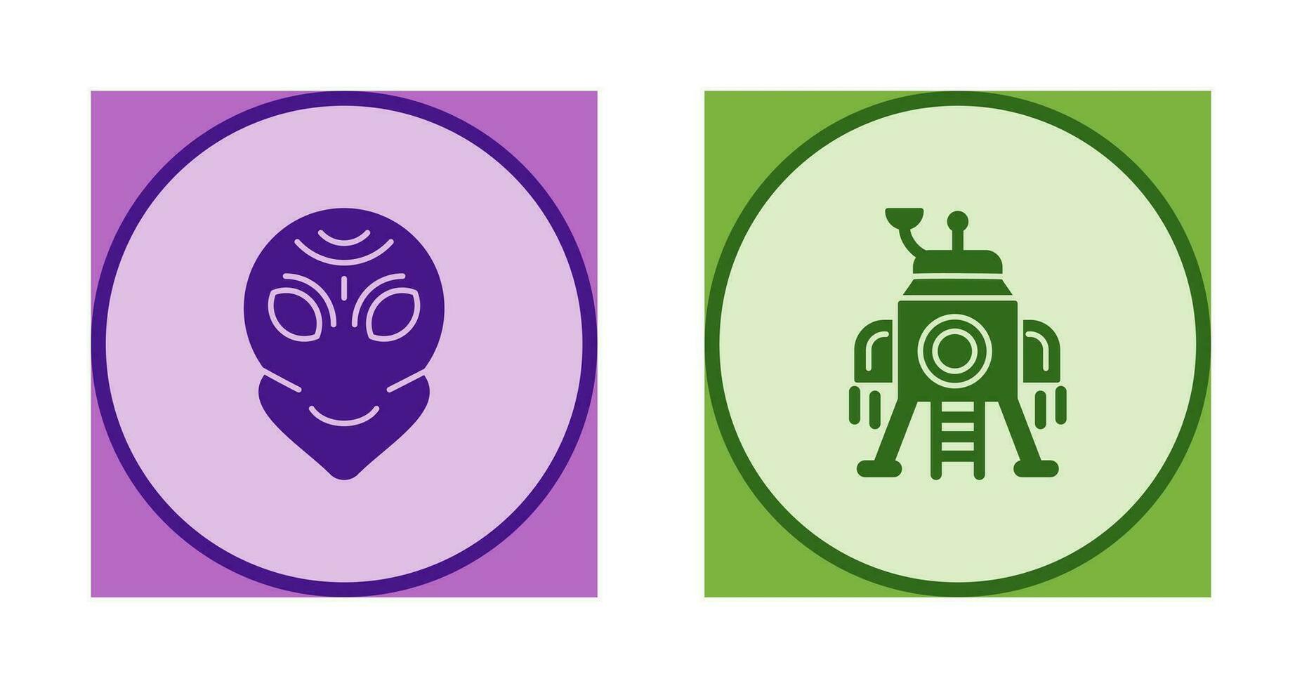 alien and lander Icon vector