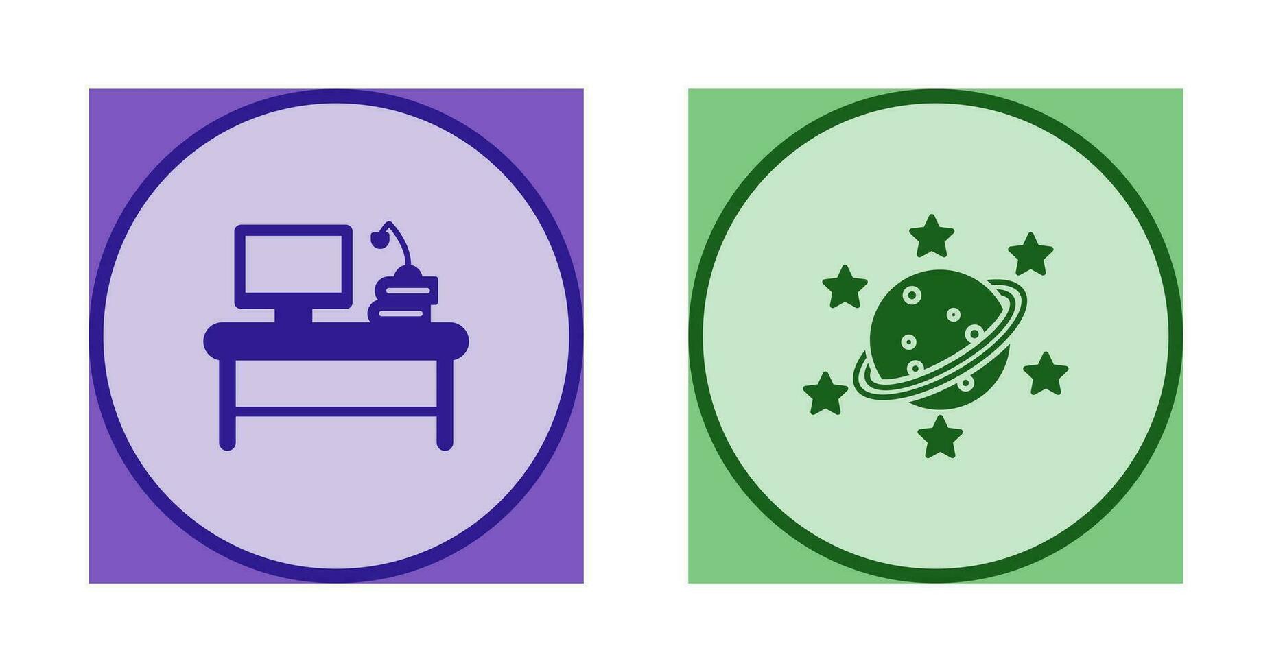 Desktop and Saturn Icon vector