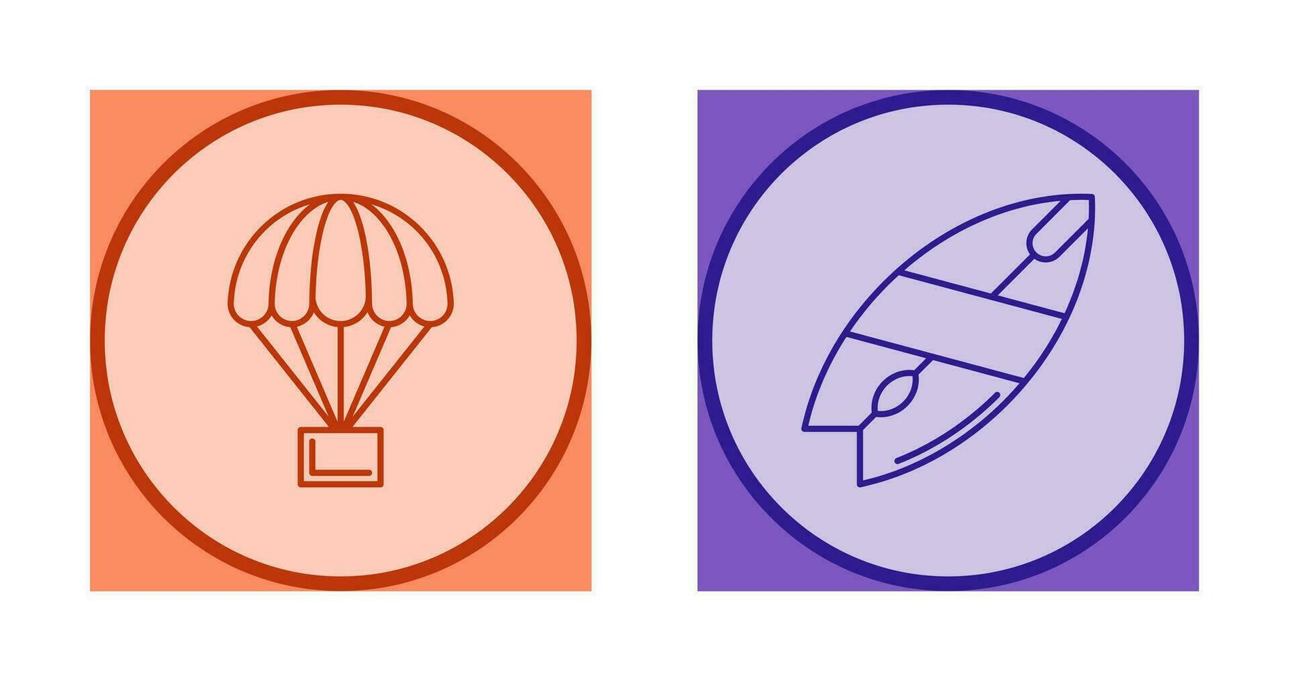 Parachute and Surfboard Icon vector