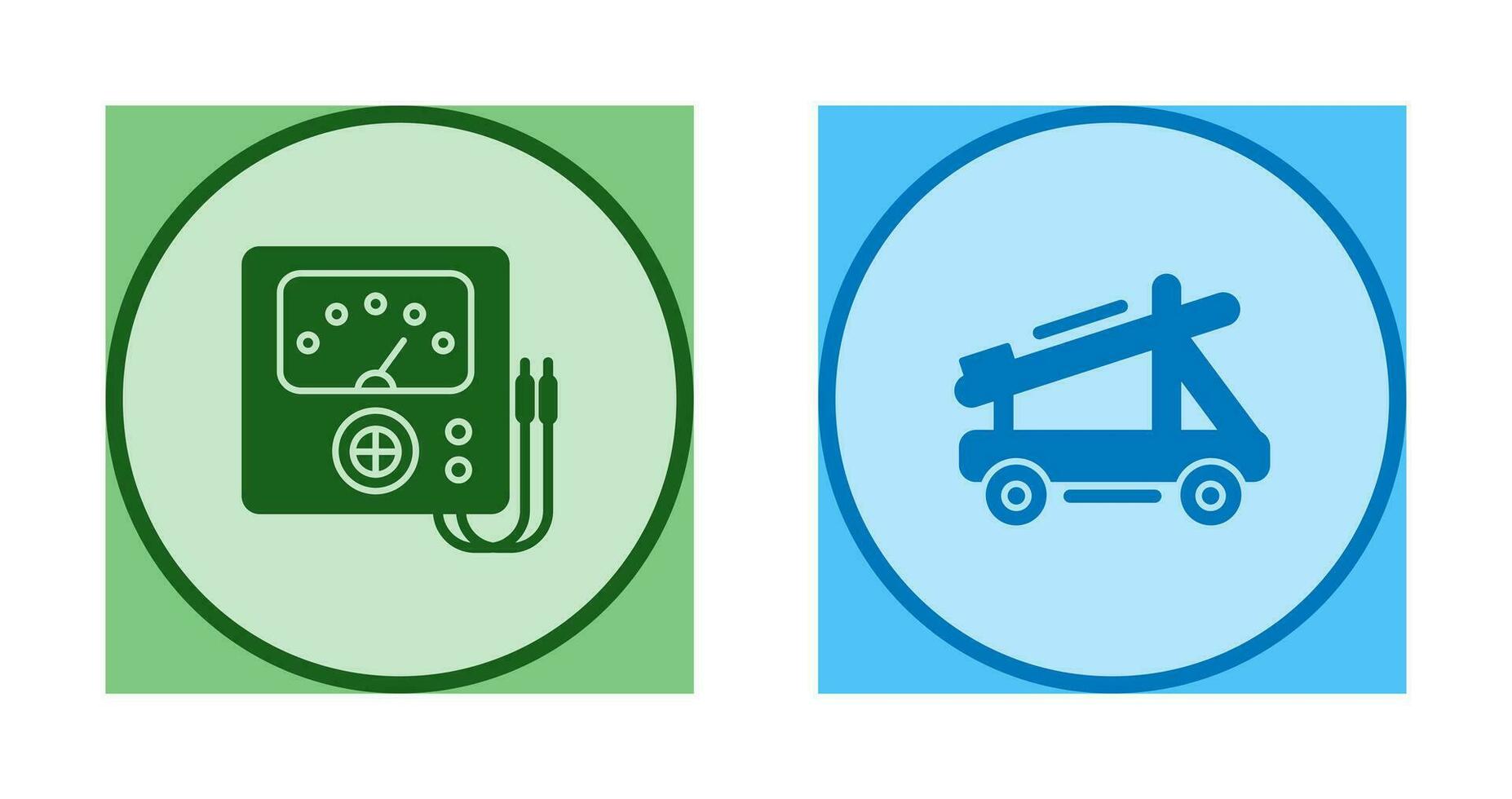 Voltmeter and Catapult Icon vector