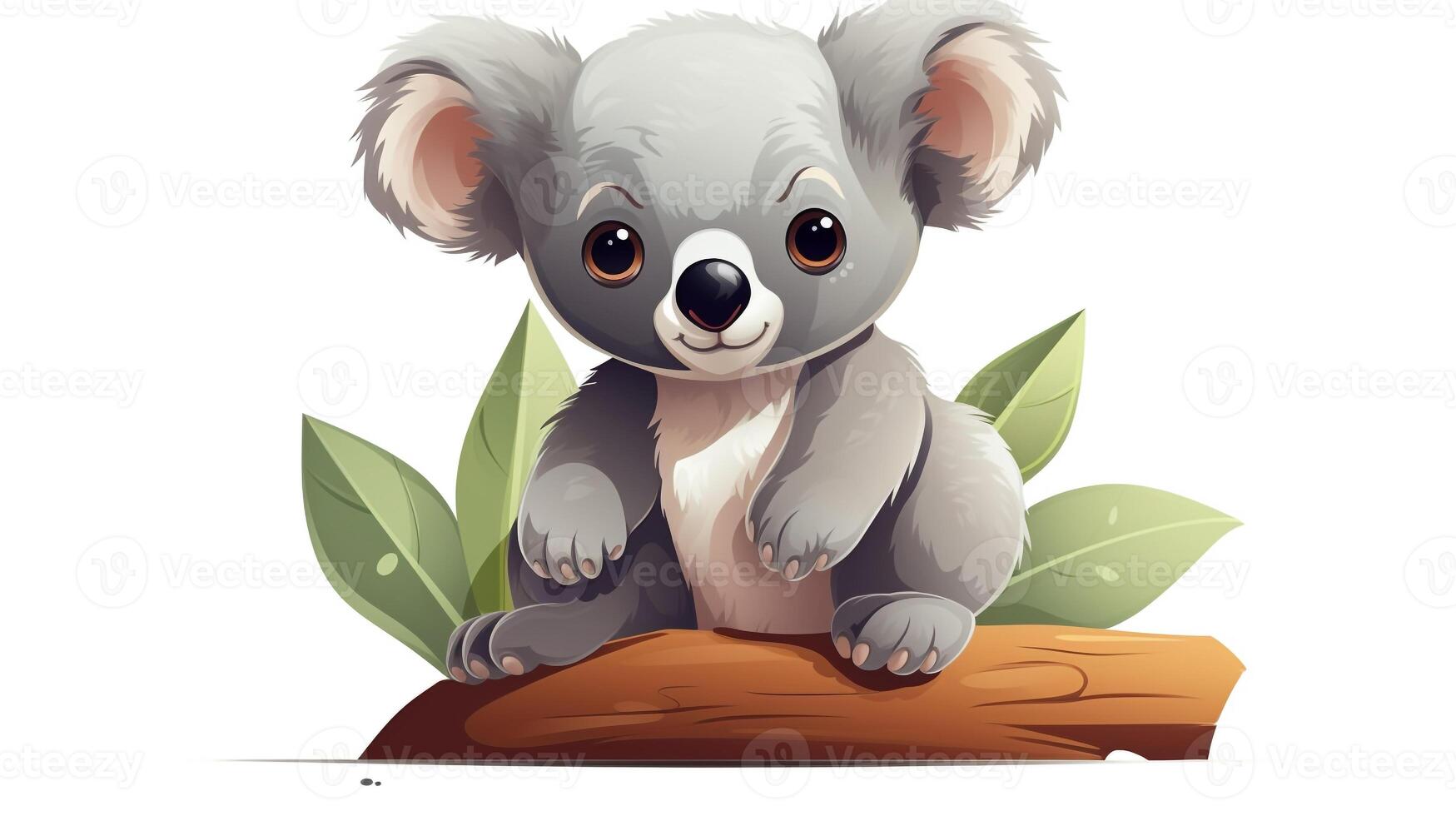 a cute little Koala in vector style. Generative AI photo