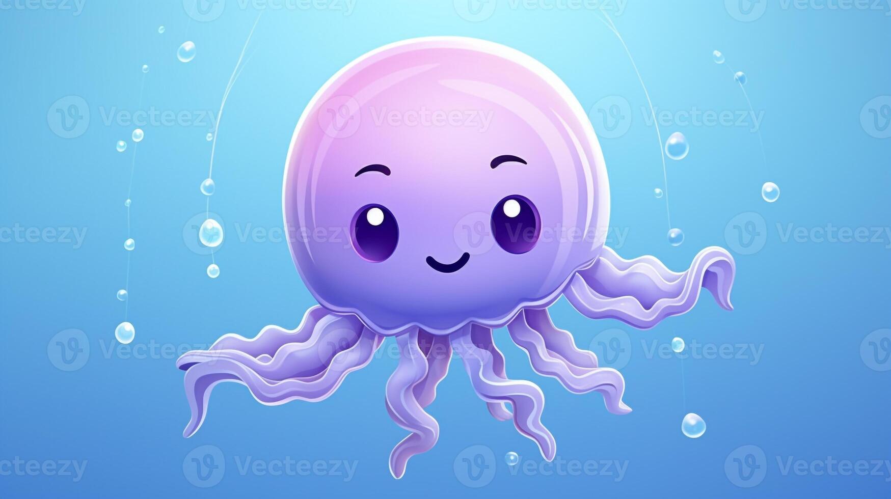 un linda pequeño Medusa en vector estilo. generativo ai foto