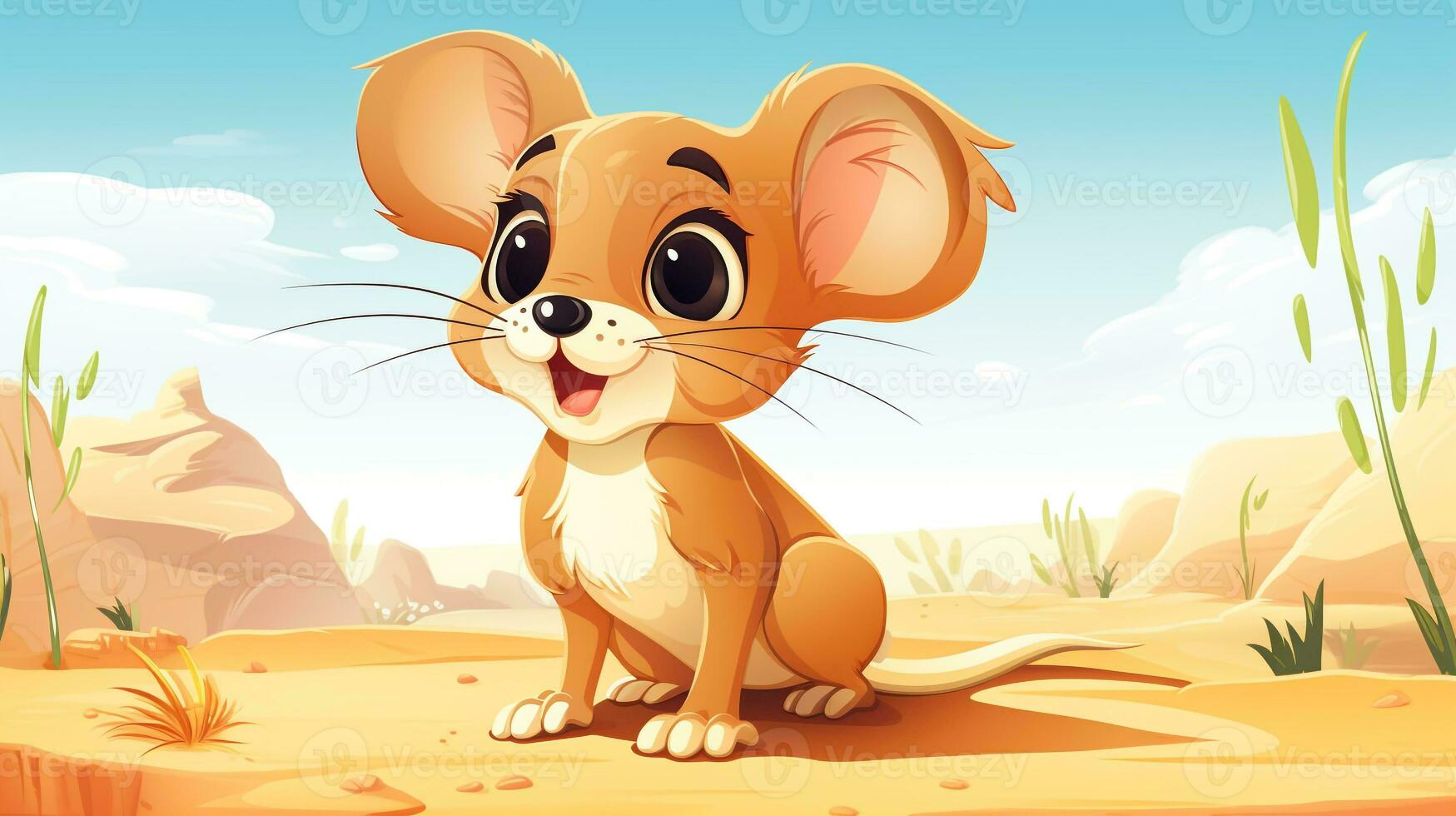 un linda pequeño canguro rata en vector estilo. generativo ai foto