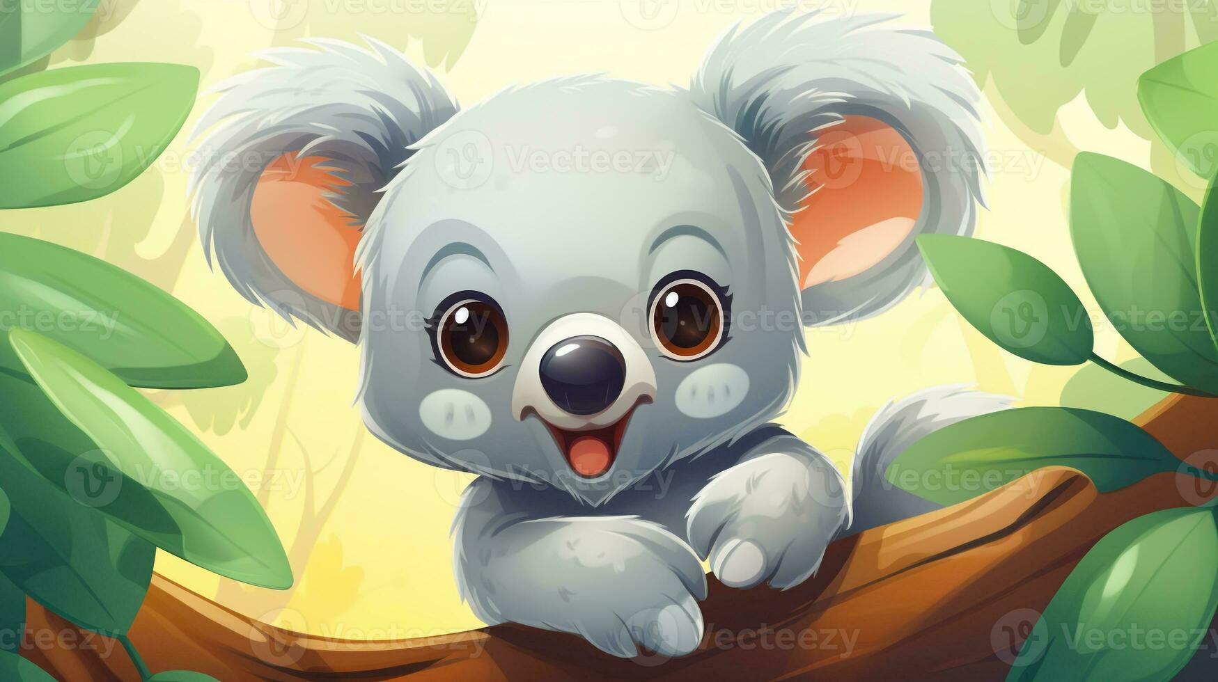 a cute little Koala in vector style. Generative AI photo