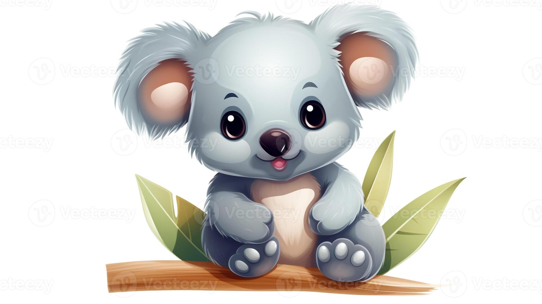 a cute little Koala in vector style. Generative AI photo