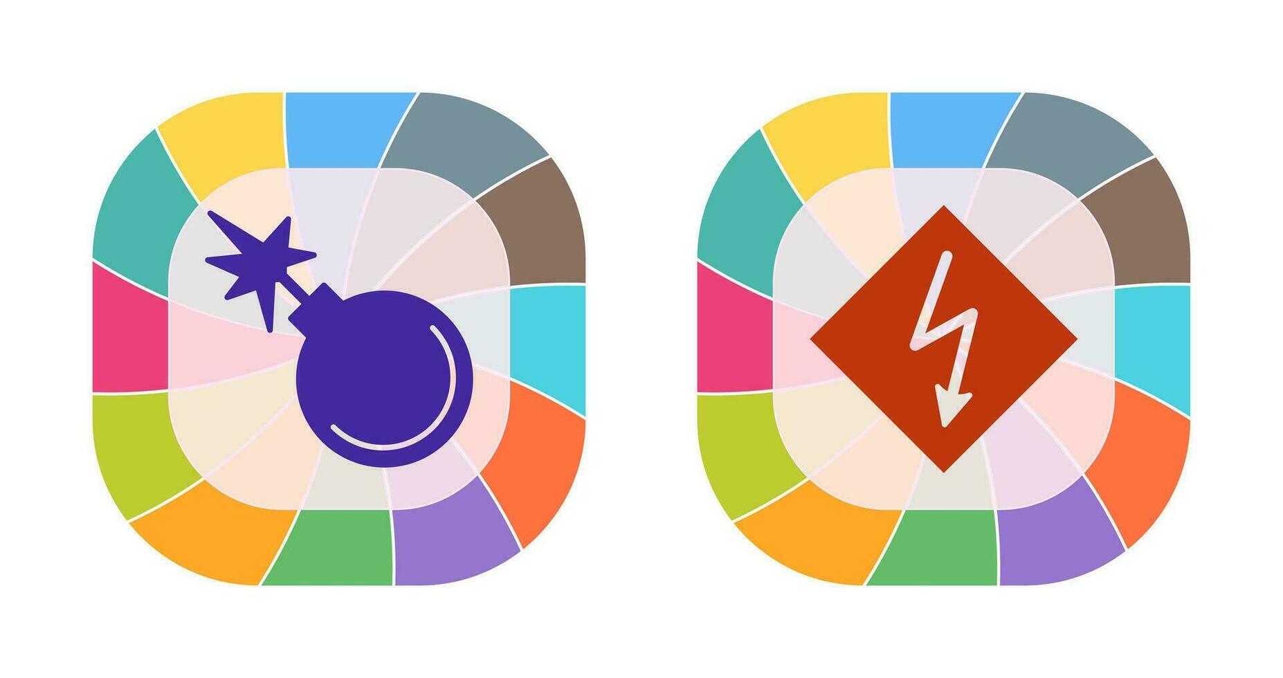 danger of explosion and high voltages  Icon vector