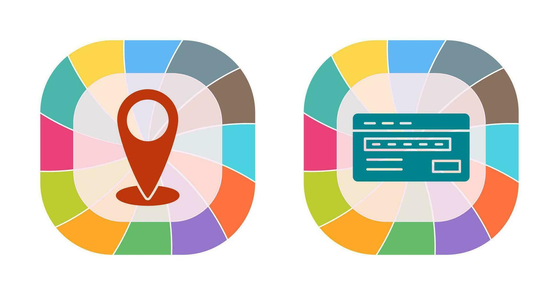 location and credit card Icon vector