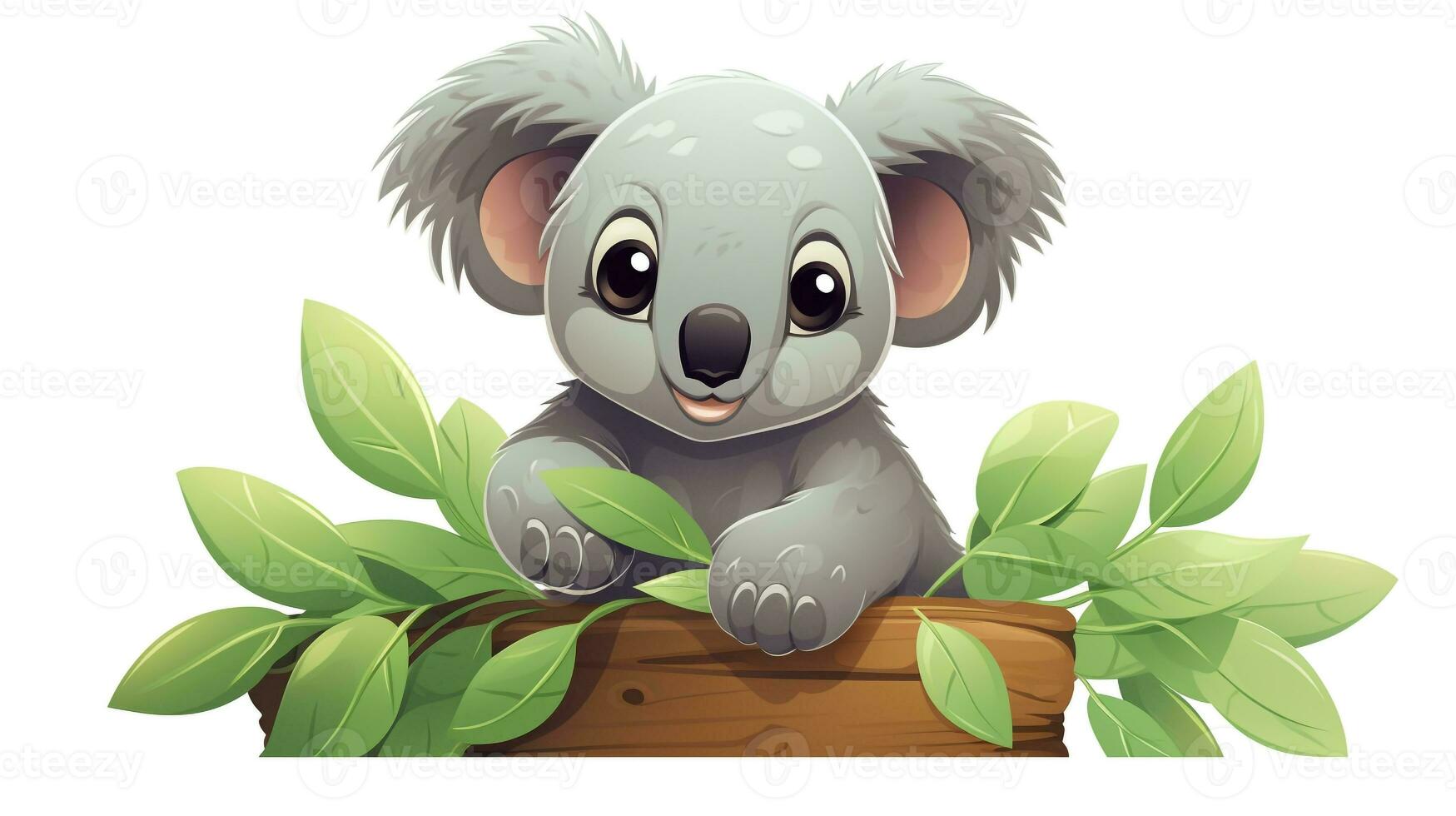 a cute little Koala in vector style. Generative AI photo