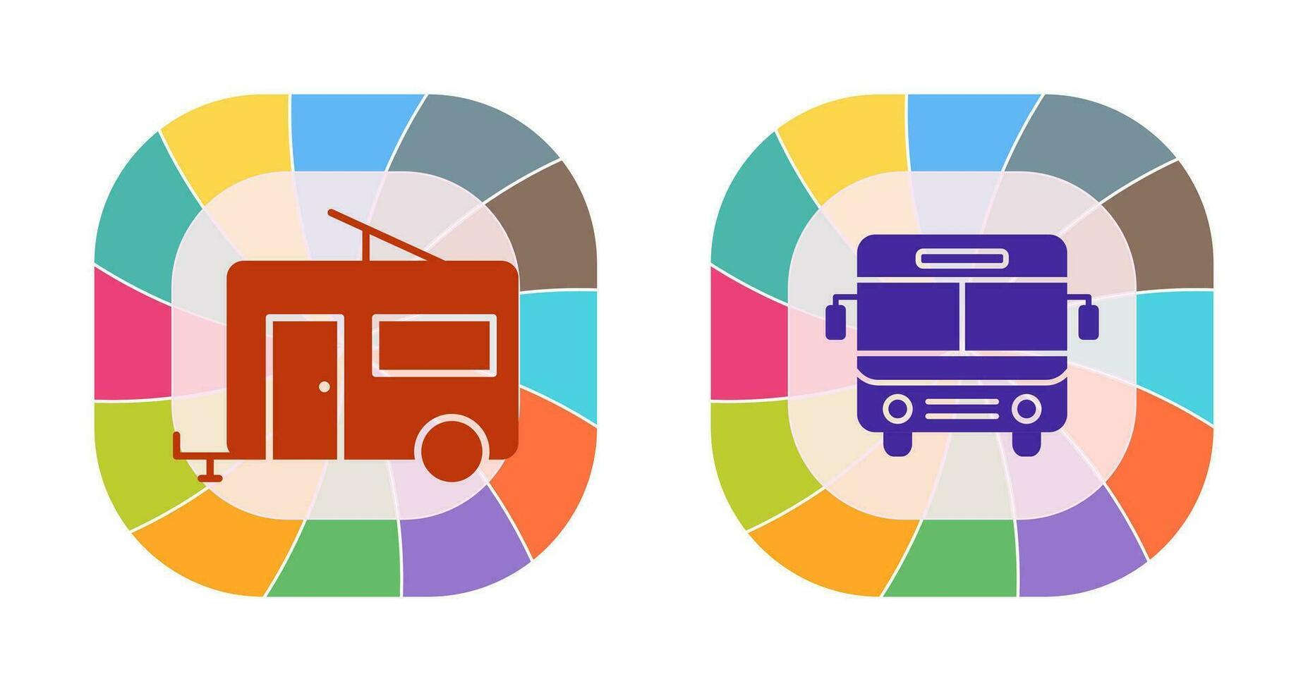 Bus and trailer Icon vector