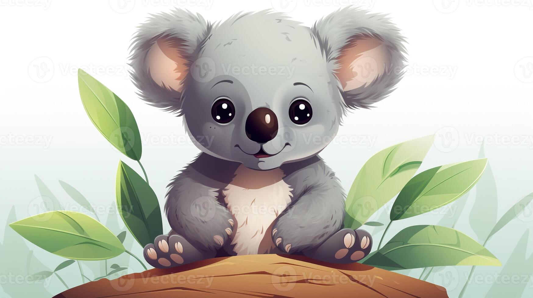 a cute little Koala in vector style. Generative AI photo