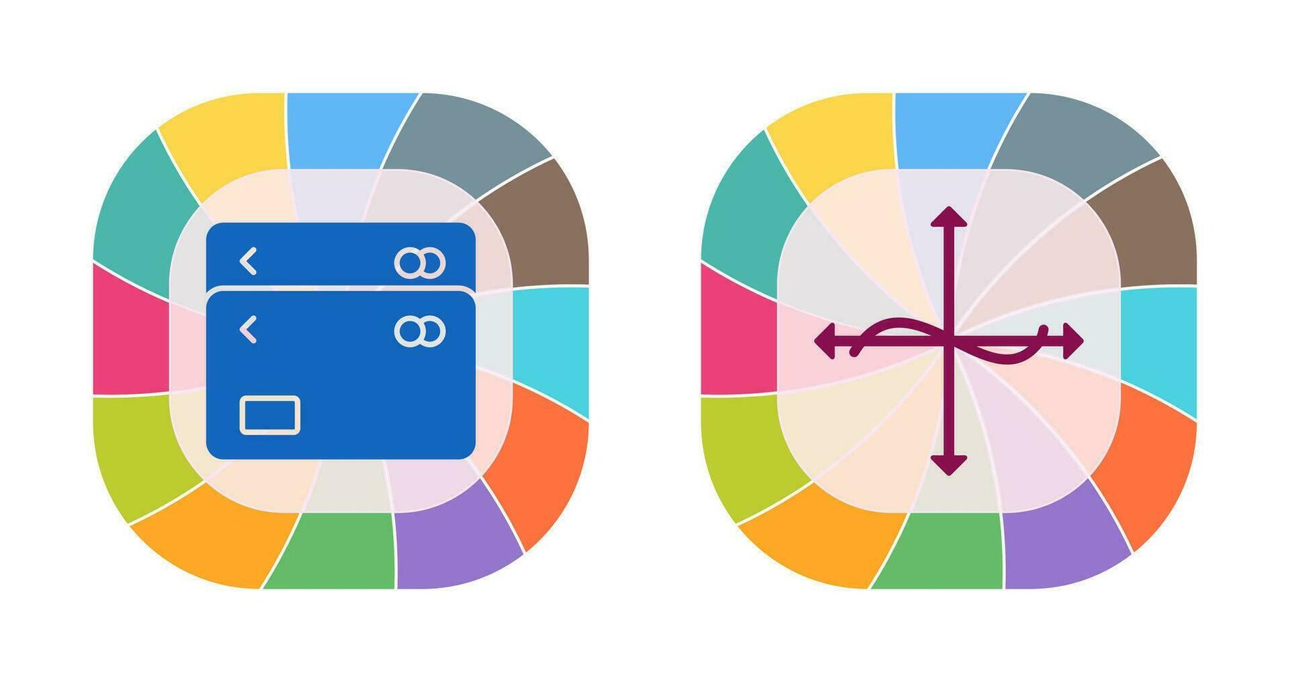 multiple cards and graph  Icon vector