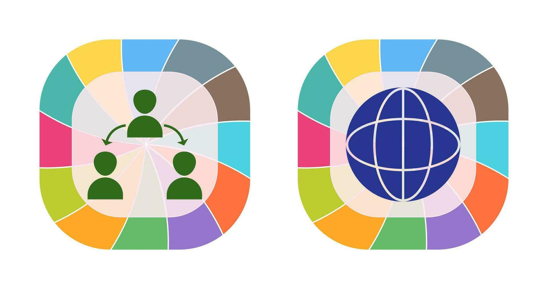 connected user and globe Icon vector