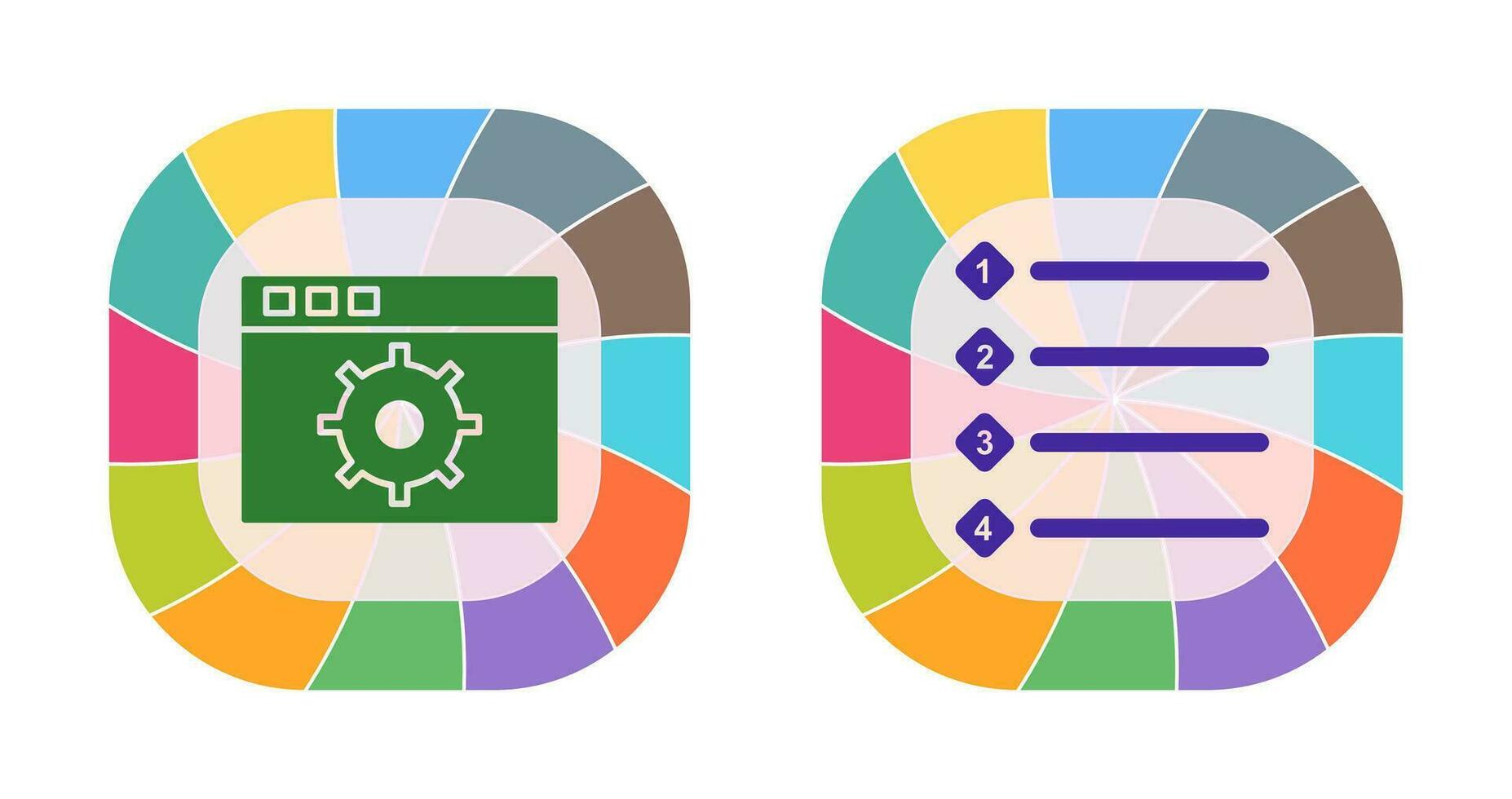 settings and numbered lists Icon vector