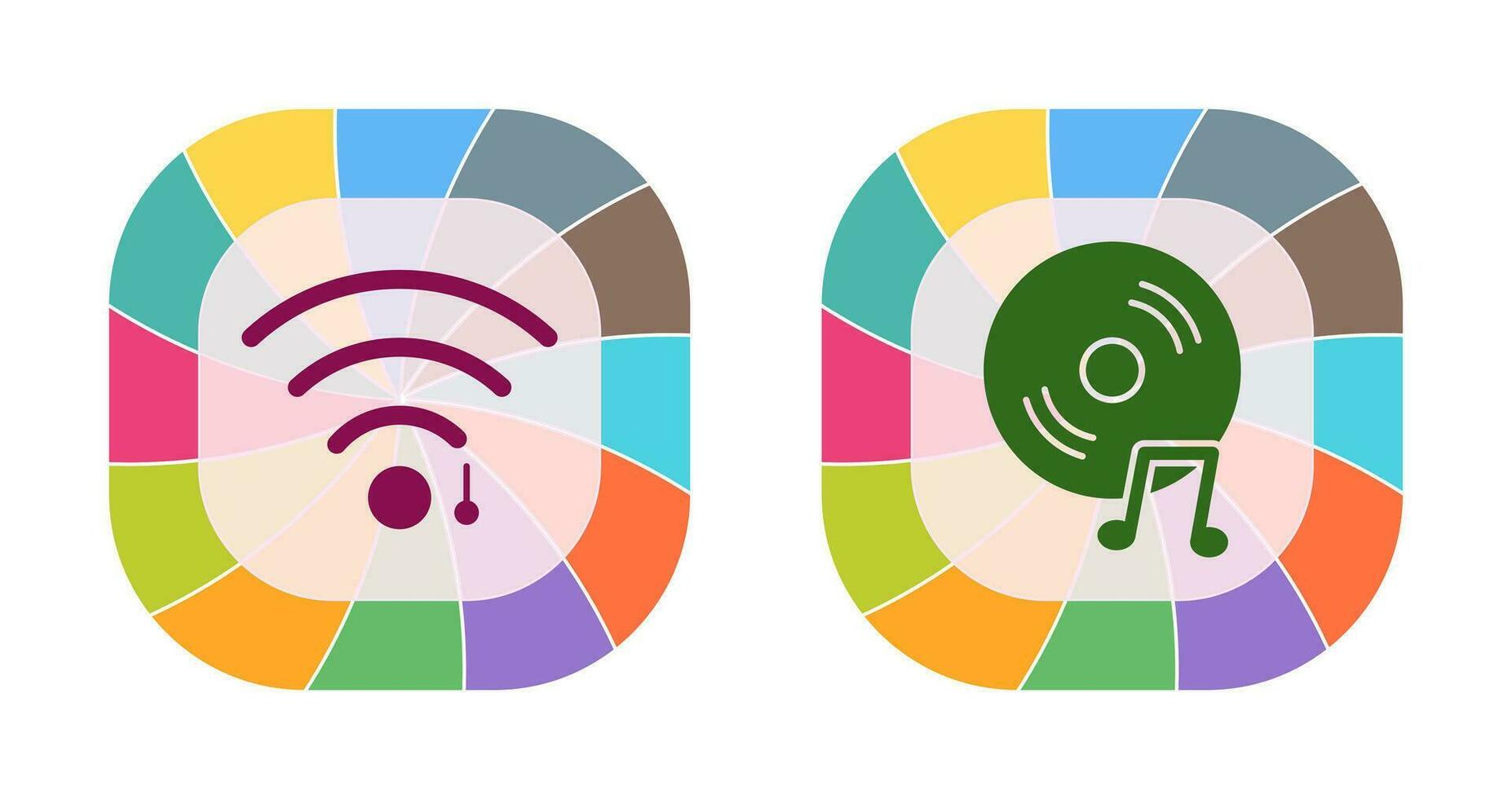 wifi sign and music cd  Icon vector