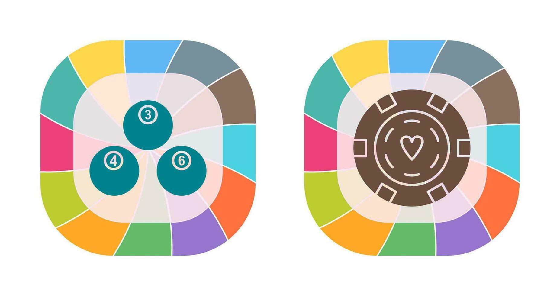 Snooker Balls and Poker Chips Icon vector
