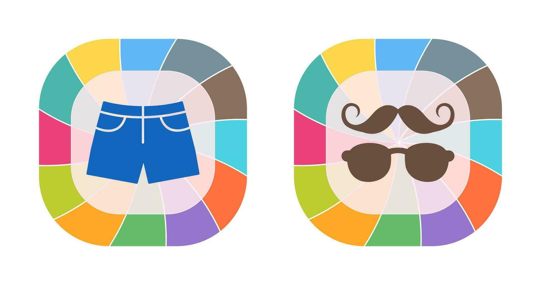 hipster estilo y pantalones cortos icono vector